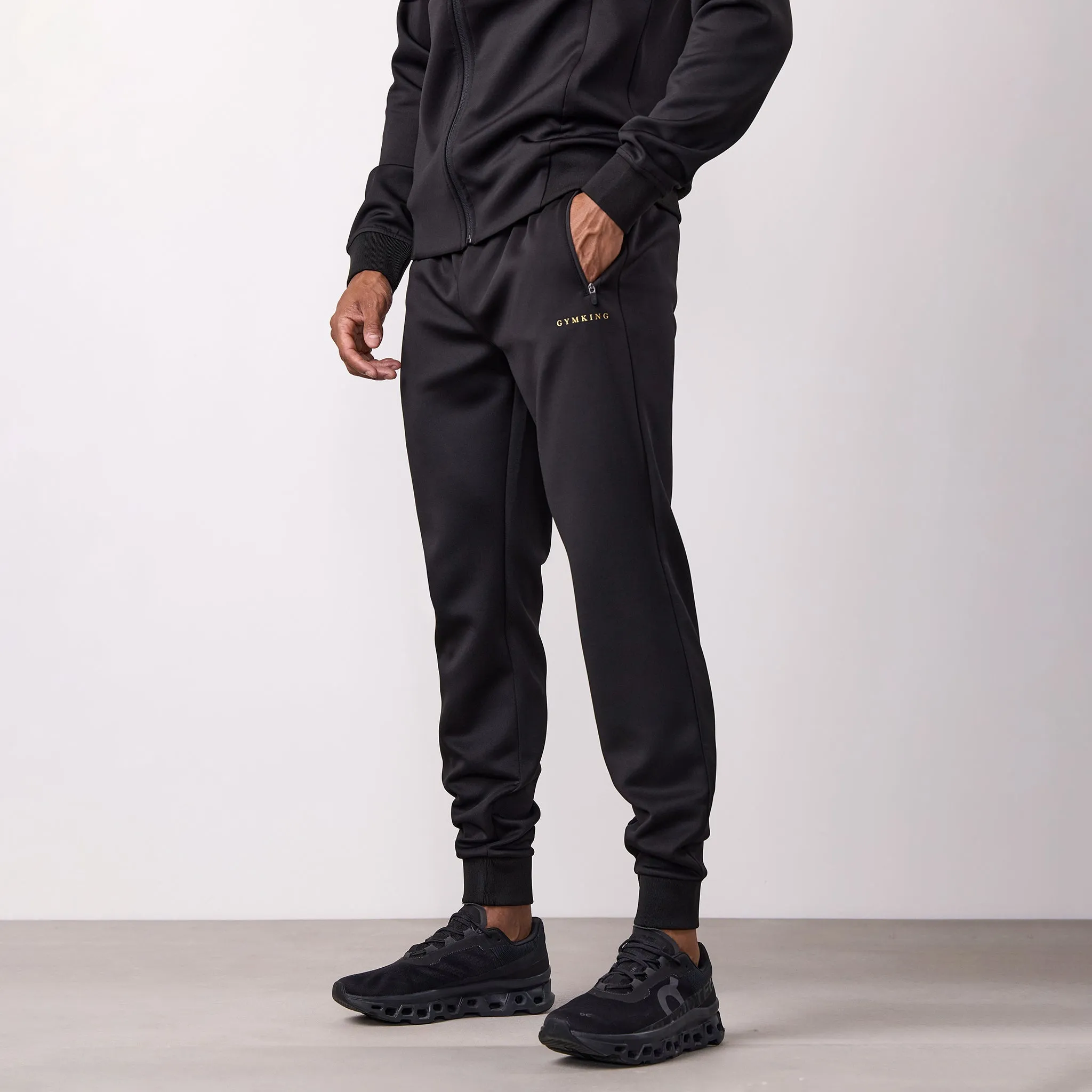 Gym King Poly Jogger - Black SecureCargoPockets