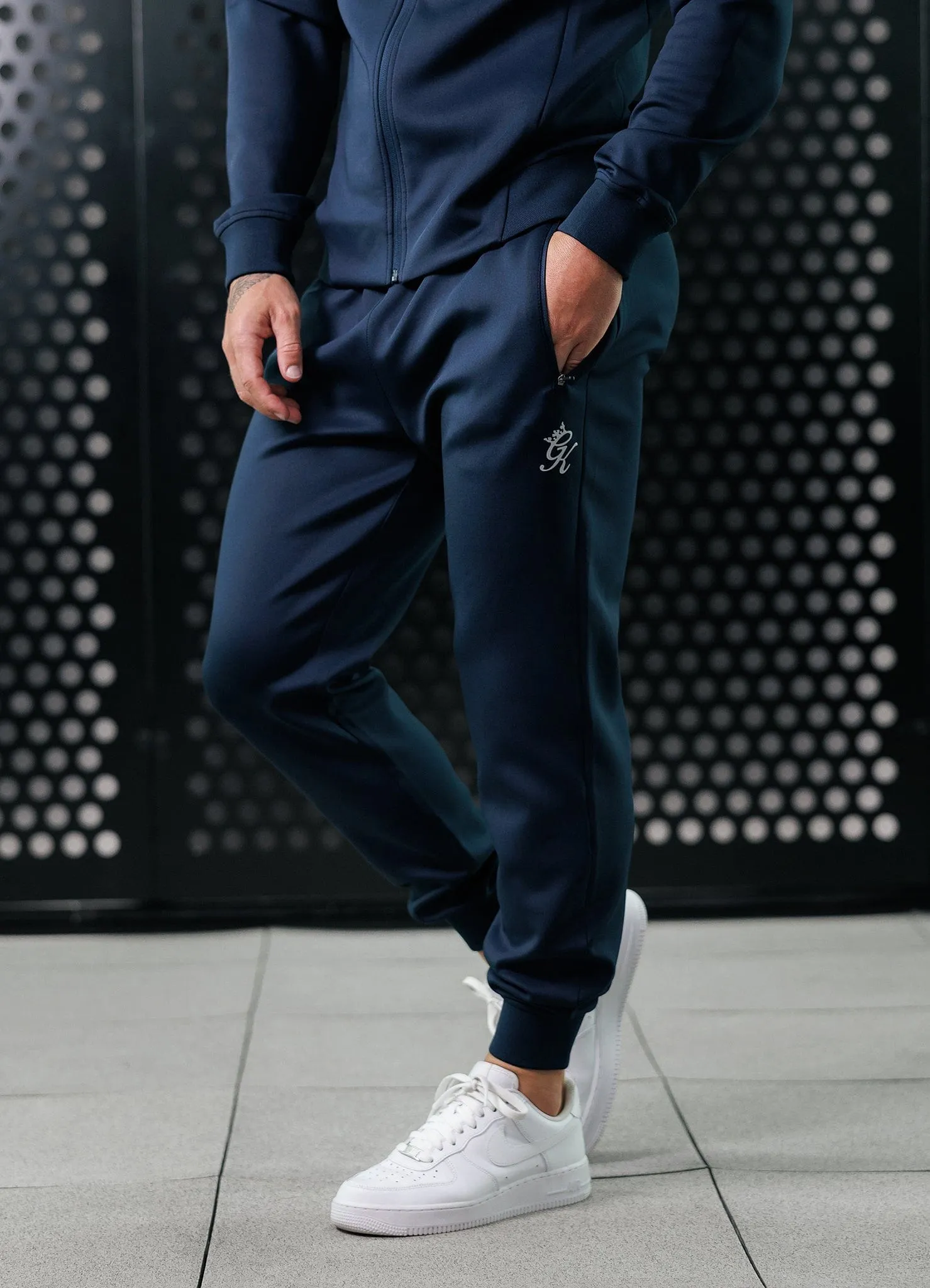 Gym King Poly Tracksuit Bottom - Navy Reinforced Pockets