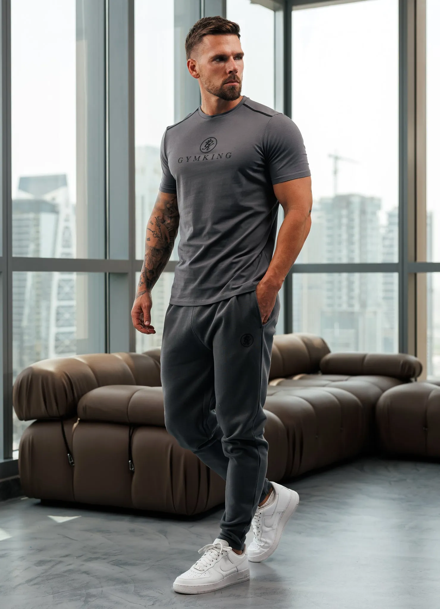 Gym King Pro V2 Jogger - Gunmetal Grey Breathable mesh design Stain Resistant Weave