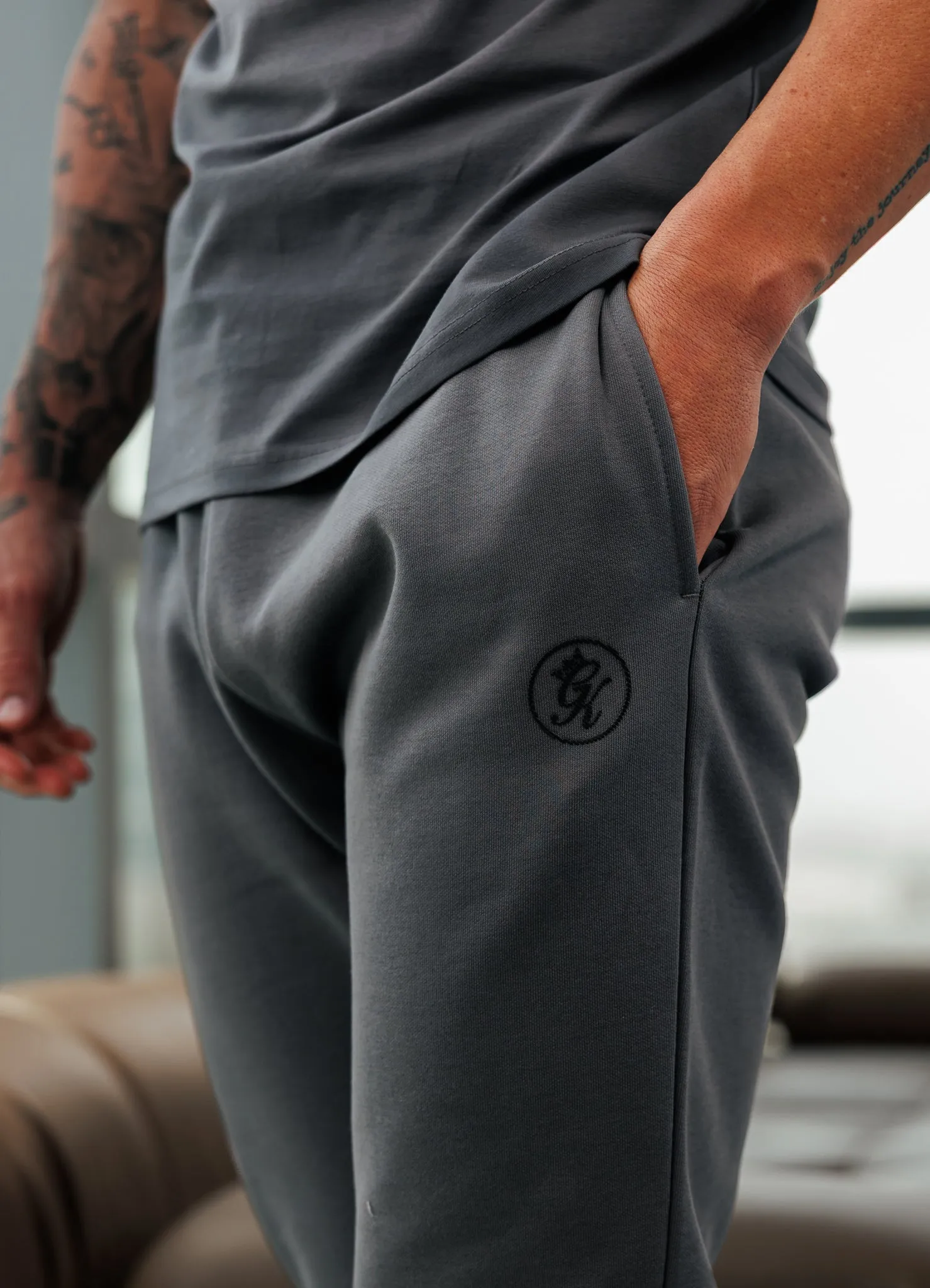 Plaid detail Gym King Pro V2 Jogger - Gunmetal Grey