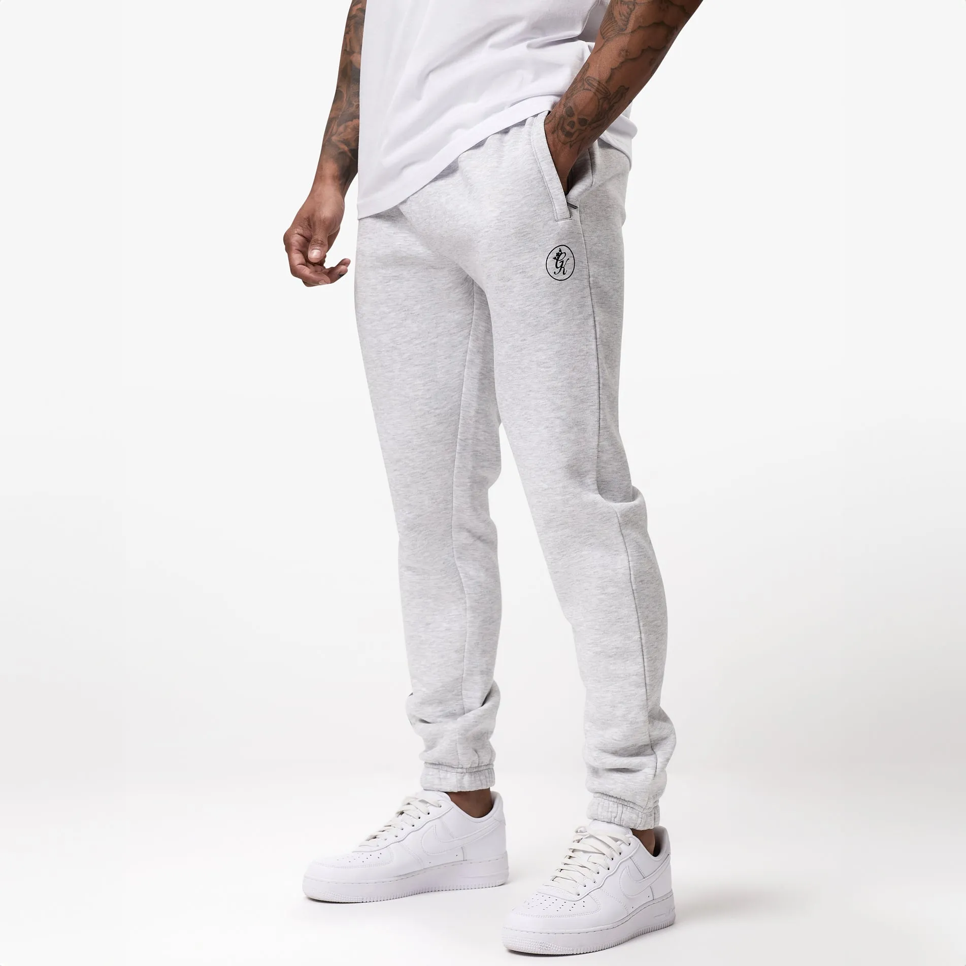 Gym King TML Fleece Jogger - Snow Marl High Stretch Fit Wind Resistance