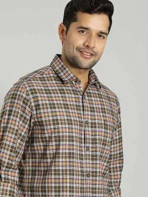 Ethical production Perfect Layer Men Checked Full Sleeve Cotton Shirt