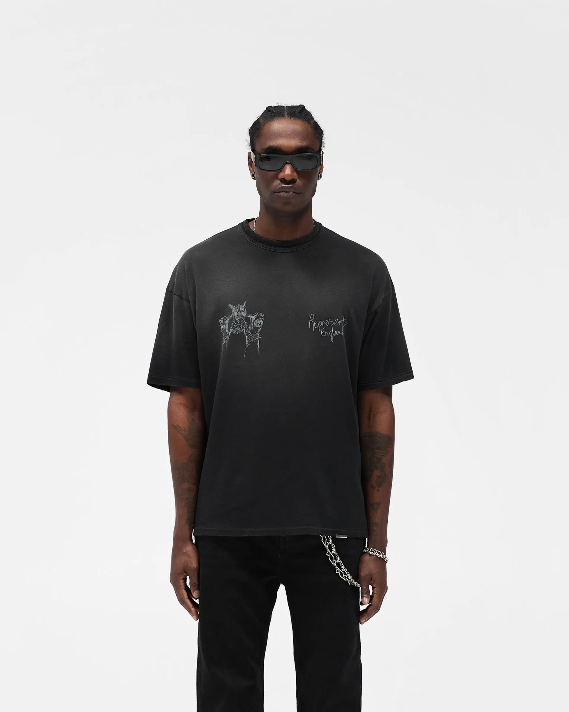 Easter Anti Shrinkage Treatment Hand Drawn Thoroughbred T-Shirt - Aged Black