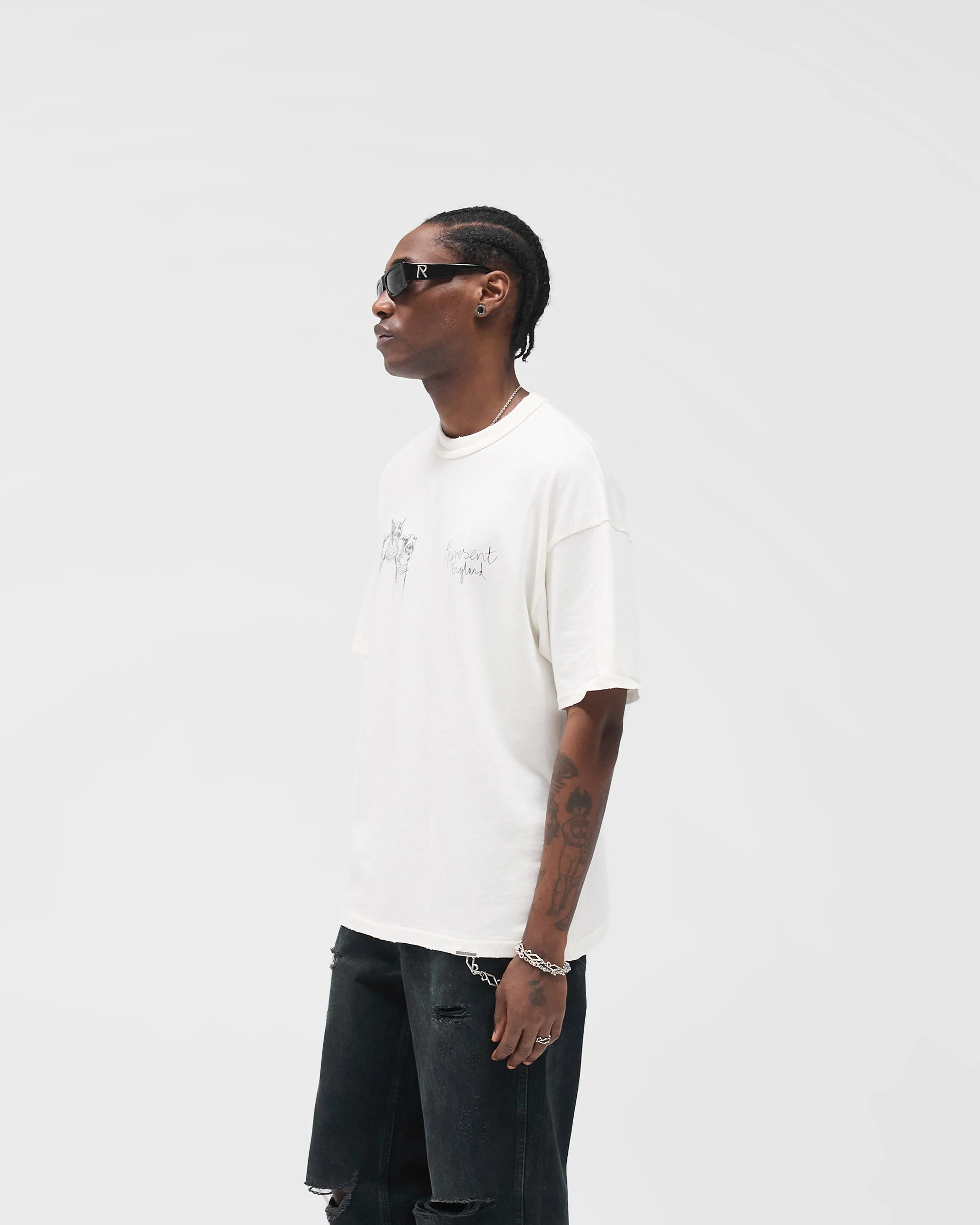 Hand Drawn Thoroughbred T-Shirt - Flat White School Uniform