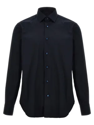 Tailored Stretch Cotton Blend Poplin Shirt Double Stitched Hems Workwear Approved