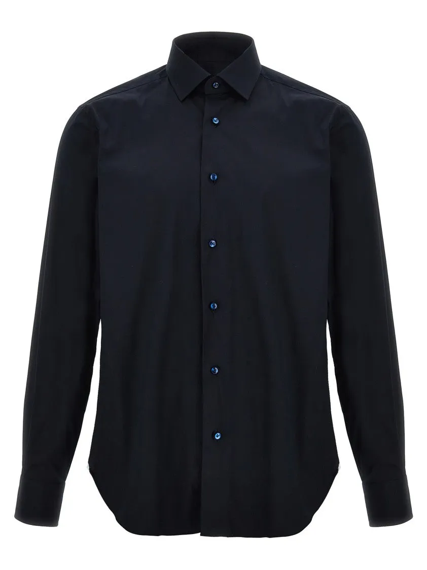 Tailored Stretch Cotton Blend Poplin Shirt Double Stitched Hems Workwear Approved