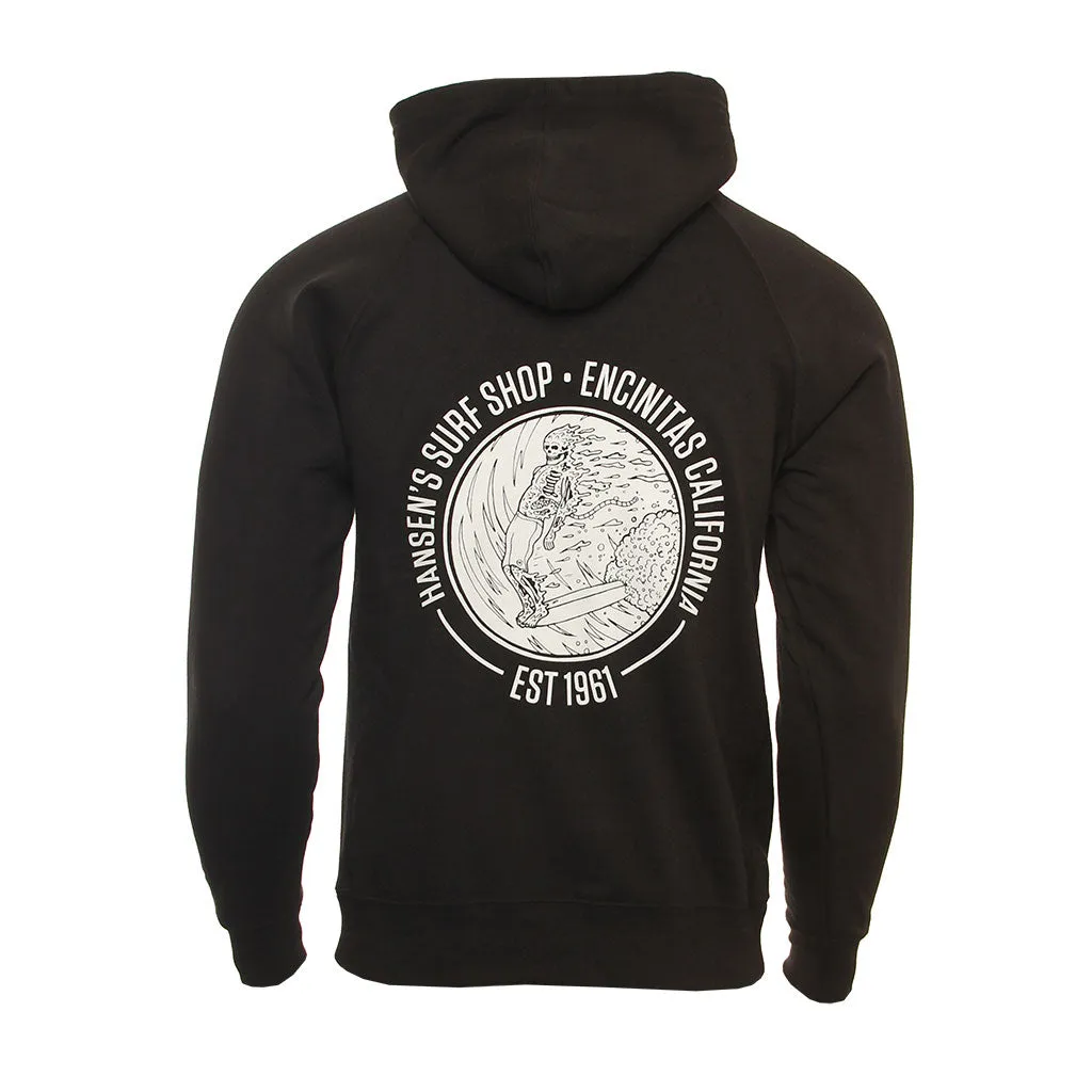 Durable Build Hansen Mens Sweatshirt Skeleton Surfer Pullover Hoodie