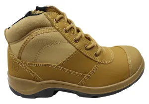Mesh Upper Hard Yakka Mens Comfortable Leather Steel Toe Cap Safety Boots