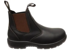 Easy Clean Hard Yakka Mens Leather Outback Pull On Steel Toe PR Safety Boots