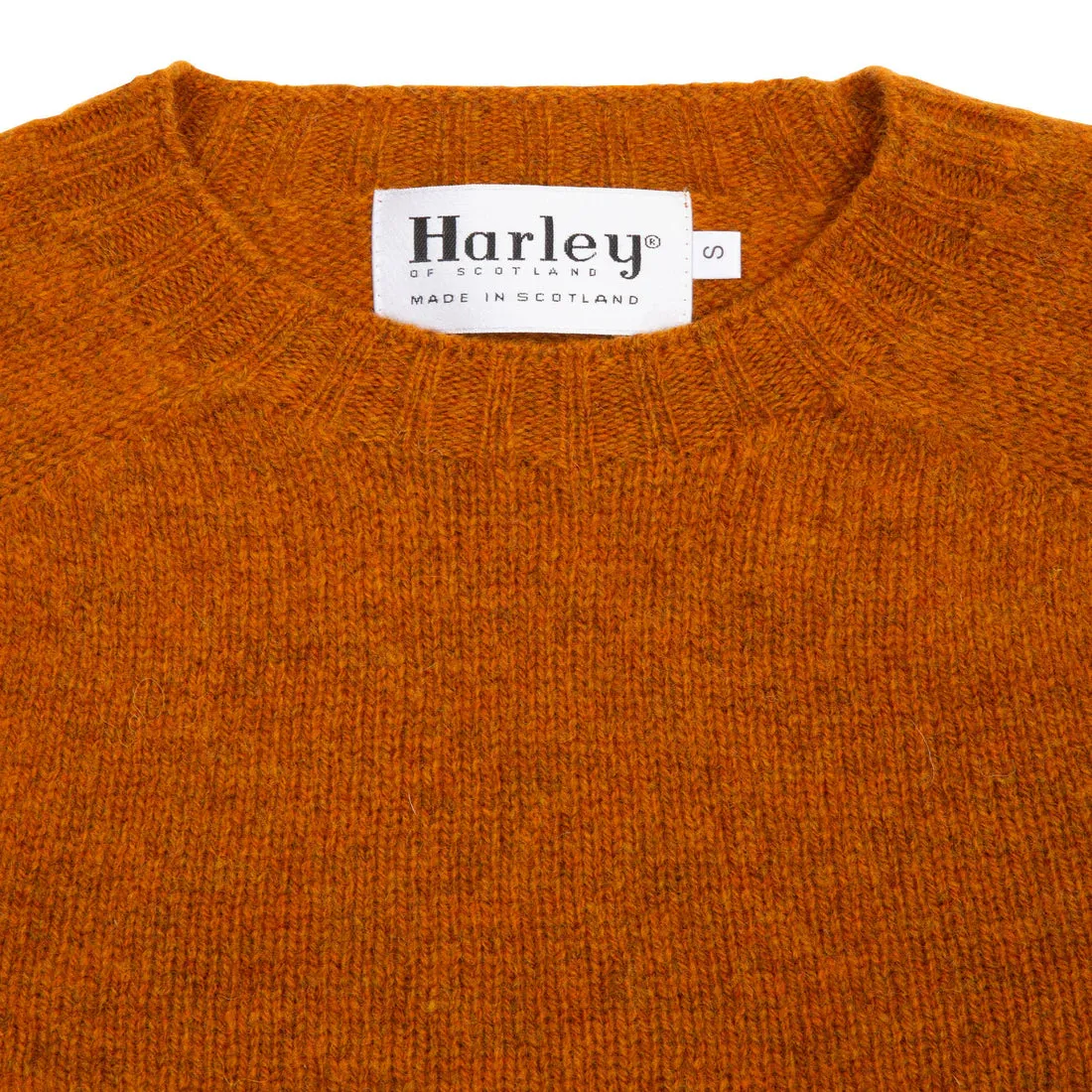 Breathable mesh lining Harley Of Scotland Shaggy Lambswool Jumper Amber