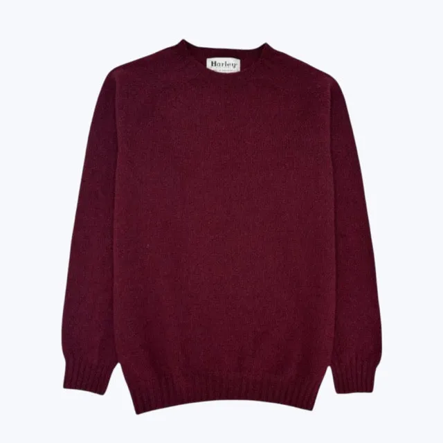 Harley Of Scotland Supersoft Lambswool Jumper Beetroot FadeResistant Color