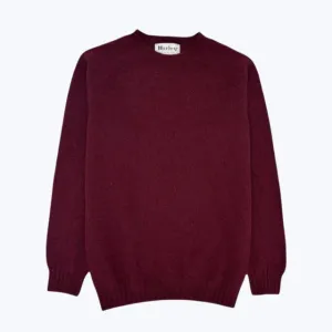 Harley Of Scotland Supersoft Lambswool Jumper Beetroot FadeResistant Color