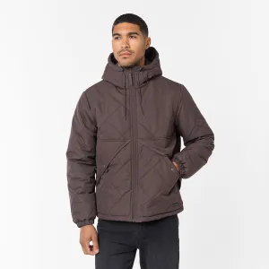 Diamond Quilted Pocket Puffer Jacket | Brown All Season Fit