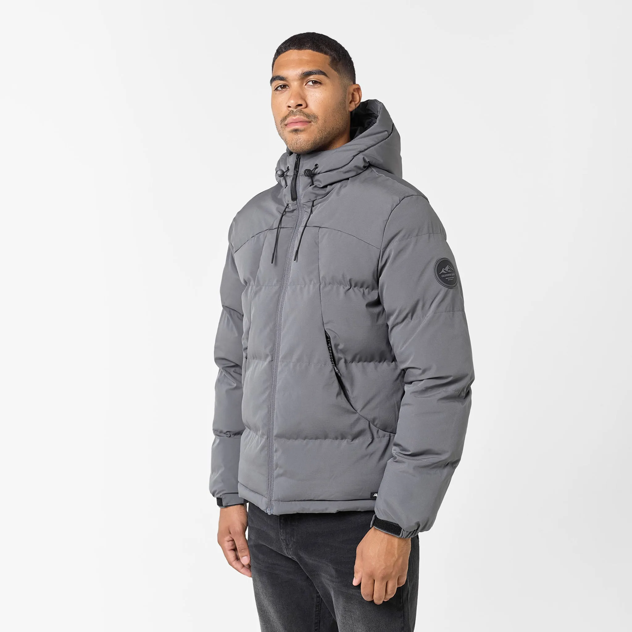 Seam Sealed Technology High End Look Ripstop Racer Puffer Jacket | Charcoal