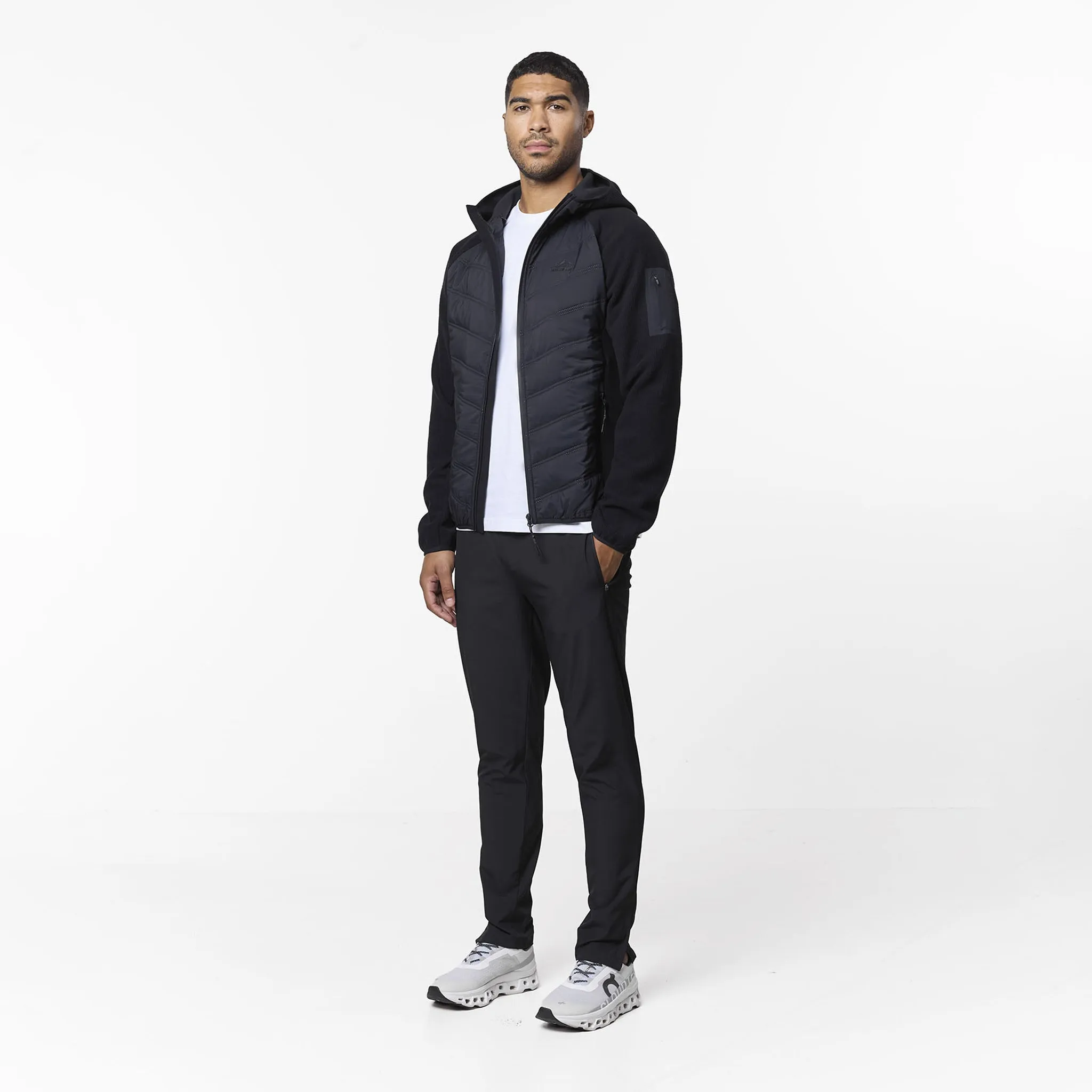 Heat Seal Hybrid Jacket | Black Double Breasted Sealed Seam Construction