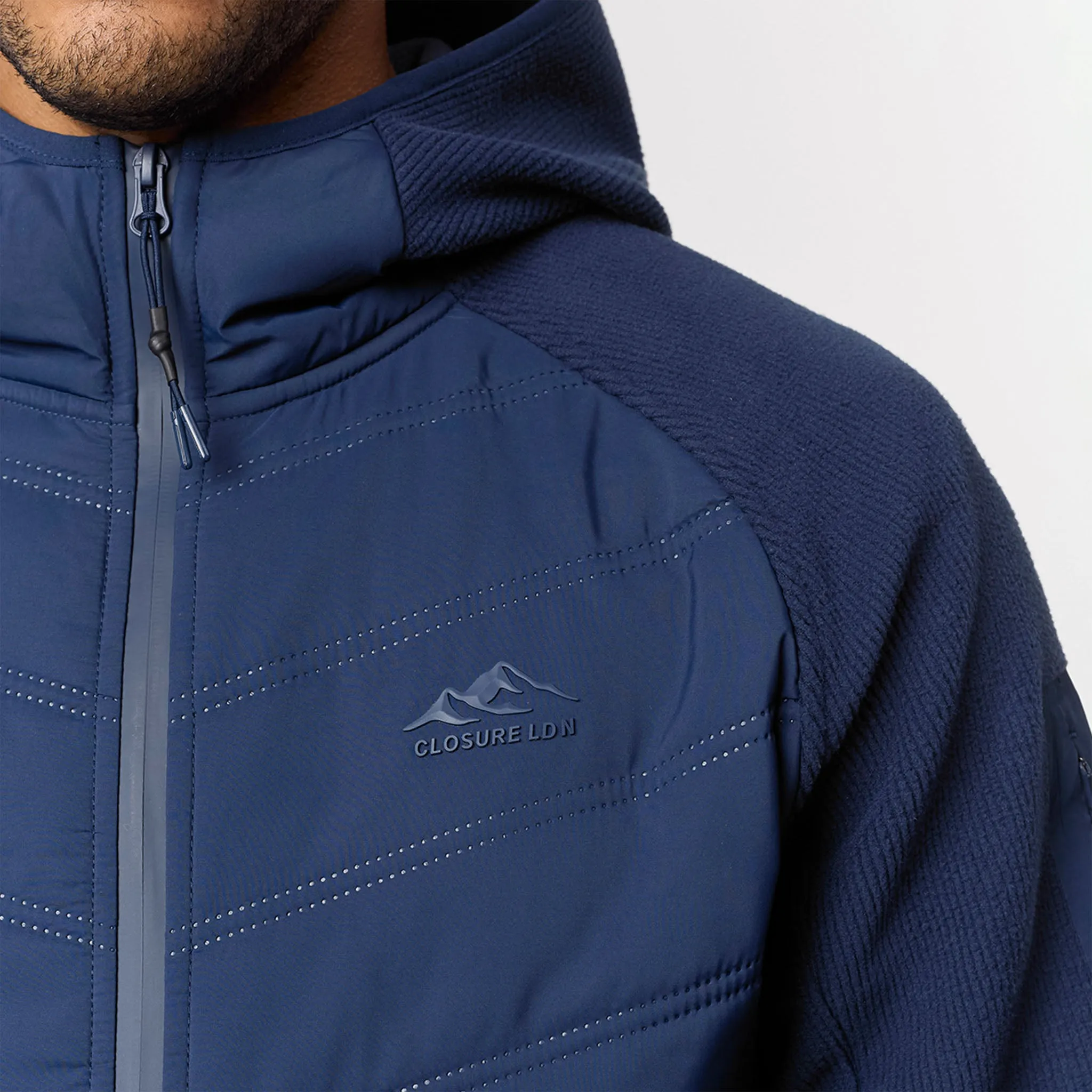 Eco Friendly Padding Convertible styles Heat Seal Hybrid Jacket | Navy