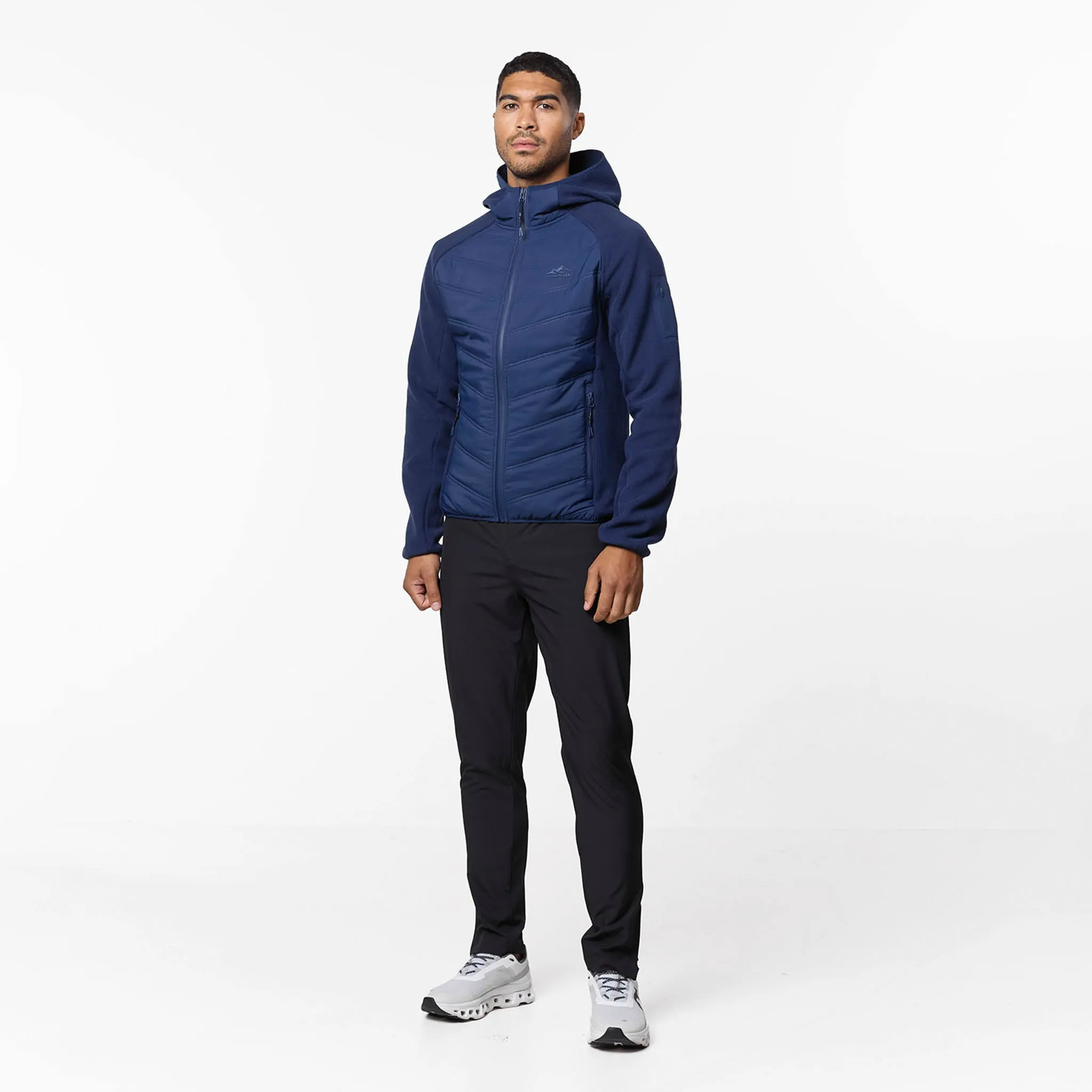 Heat Seal Hybrid Jacket | Navy Multi pockets Matte Surface Texture