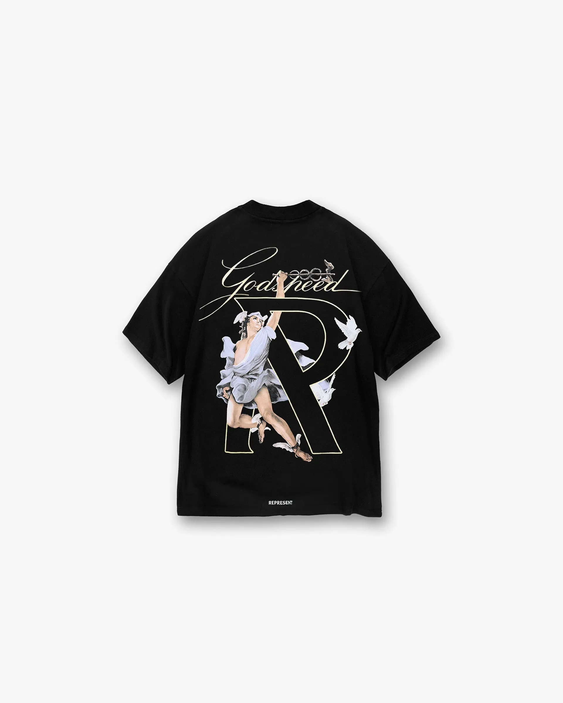 Vibrant Colors Ultimate Comfort Hermes T-Shirt - Jet Black