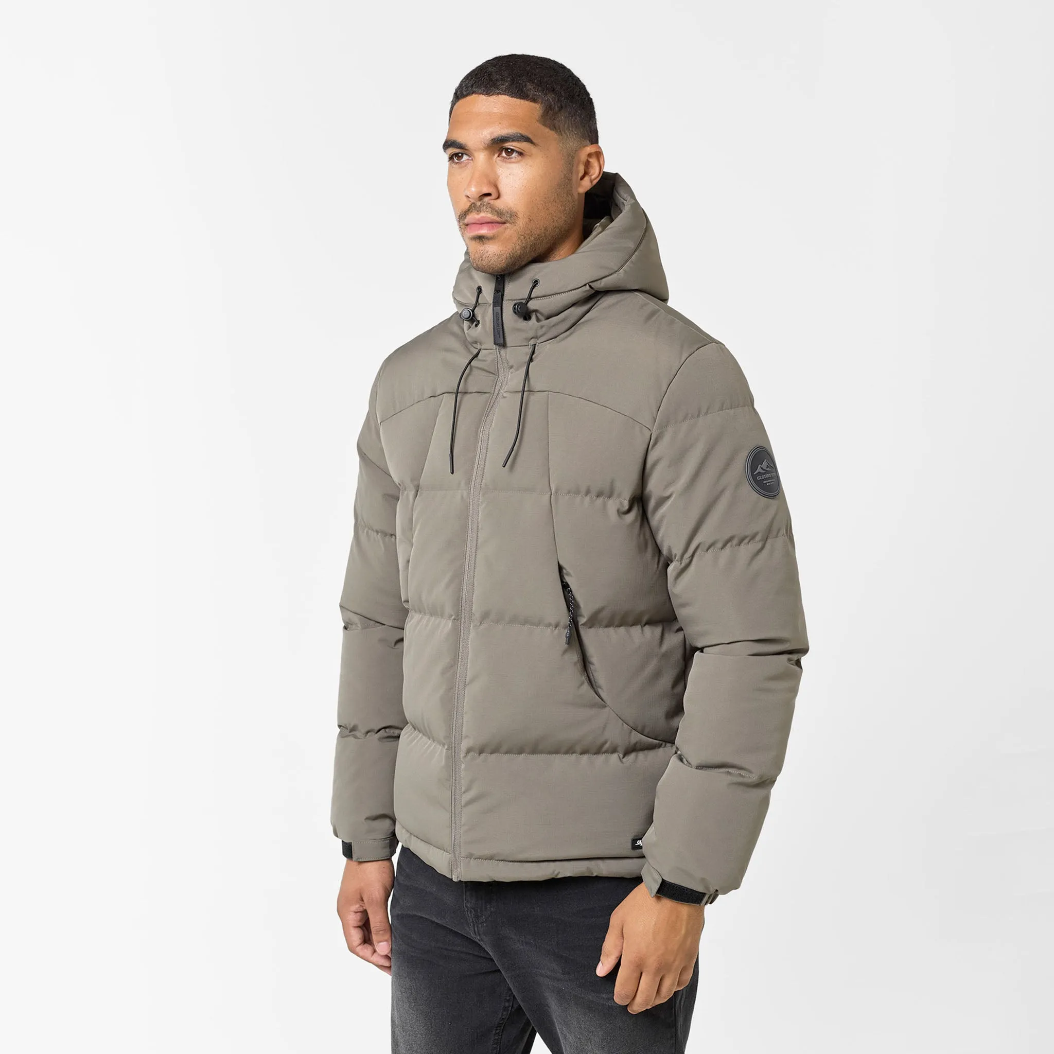 Ripstop Racer Puffer Jacket | Washed Khaki PFC Free Treatment Minimal Daily Fit