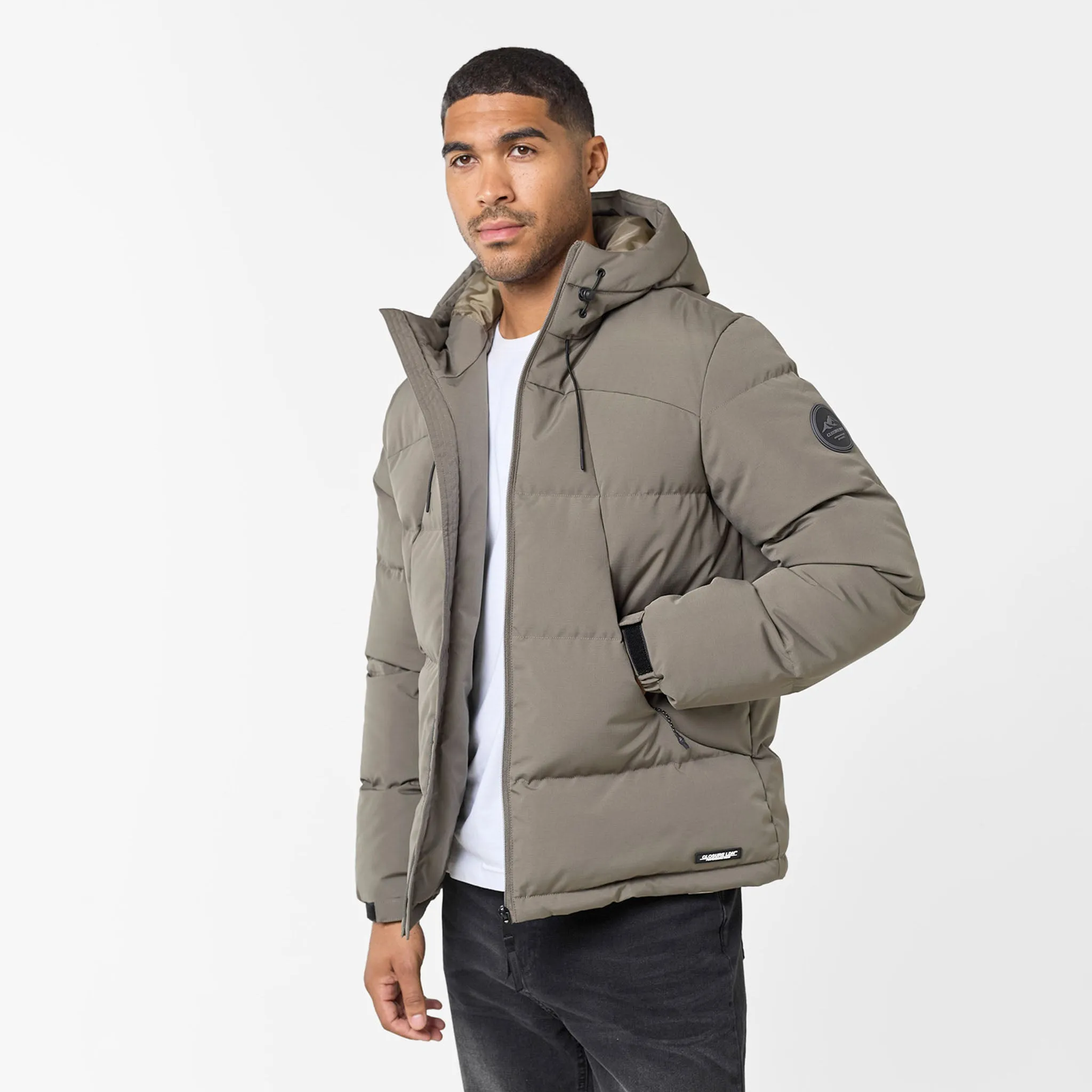 Ripstop Racer Puffer Jacket | Washed Khaki Teflon Finish