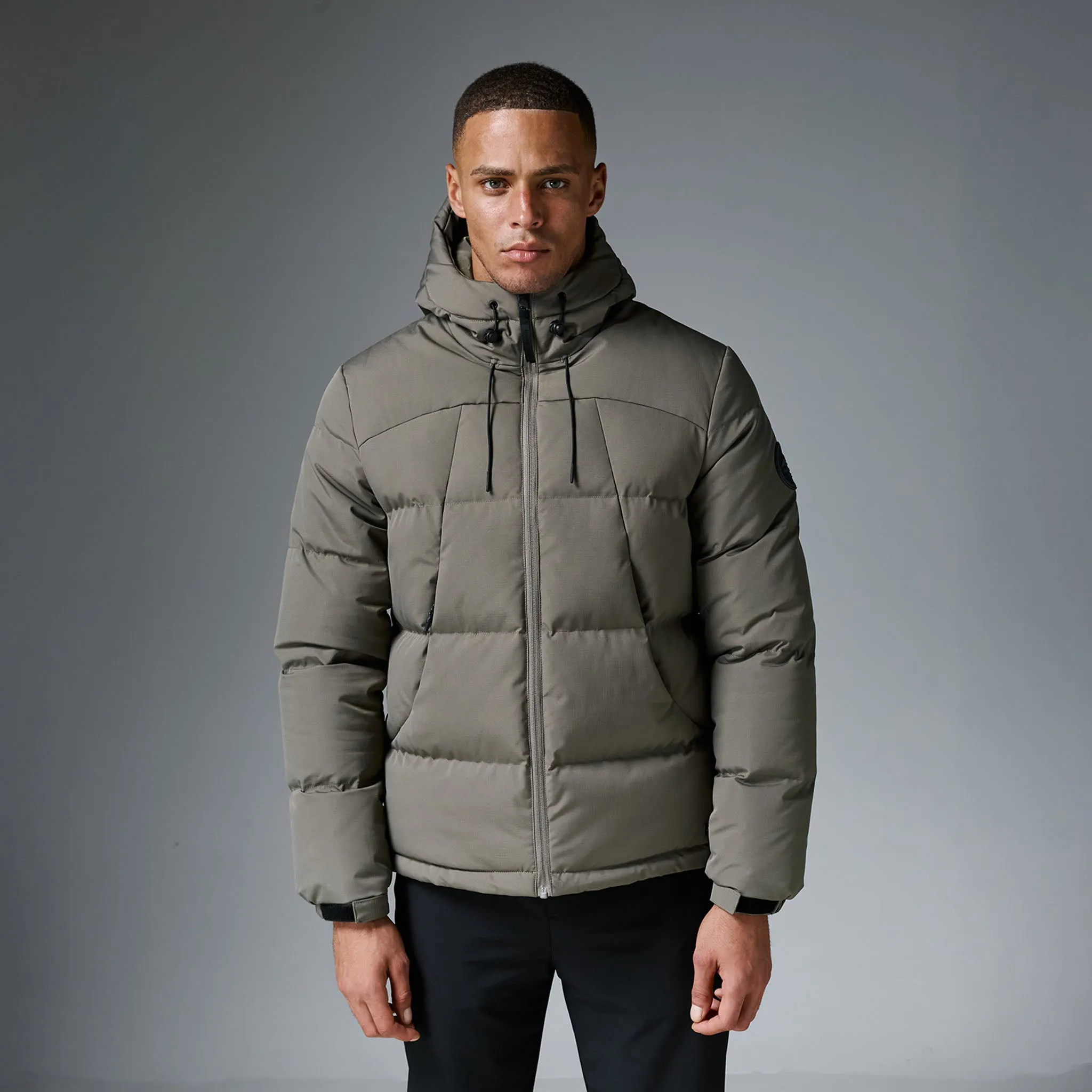 Shock Absorbent Padding Daily Commute Wear Ripstop Racer Puffer Jacket | Washed Khaki