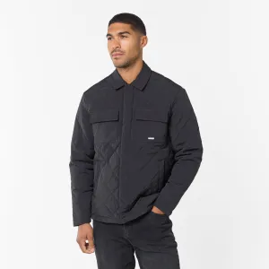 UV Protective Heat Guard Quilted Overshirt Jacket | Black