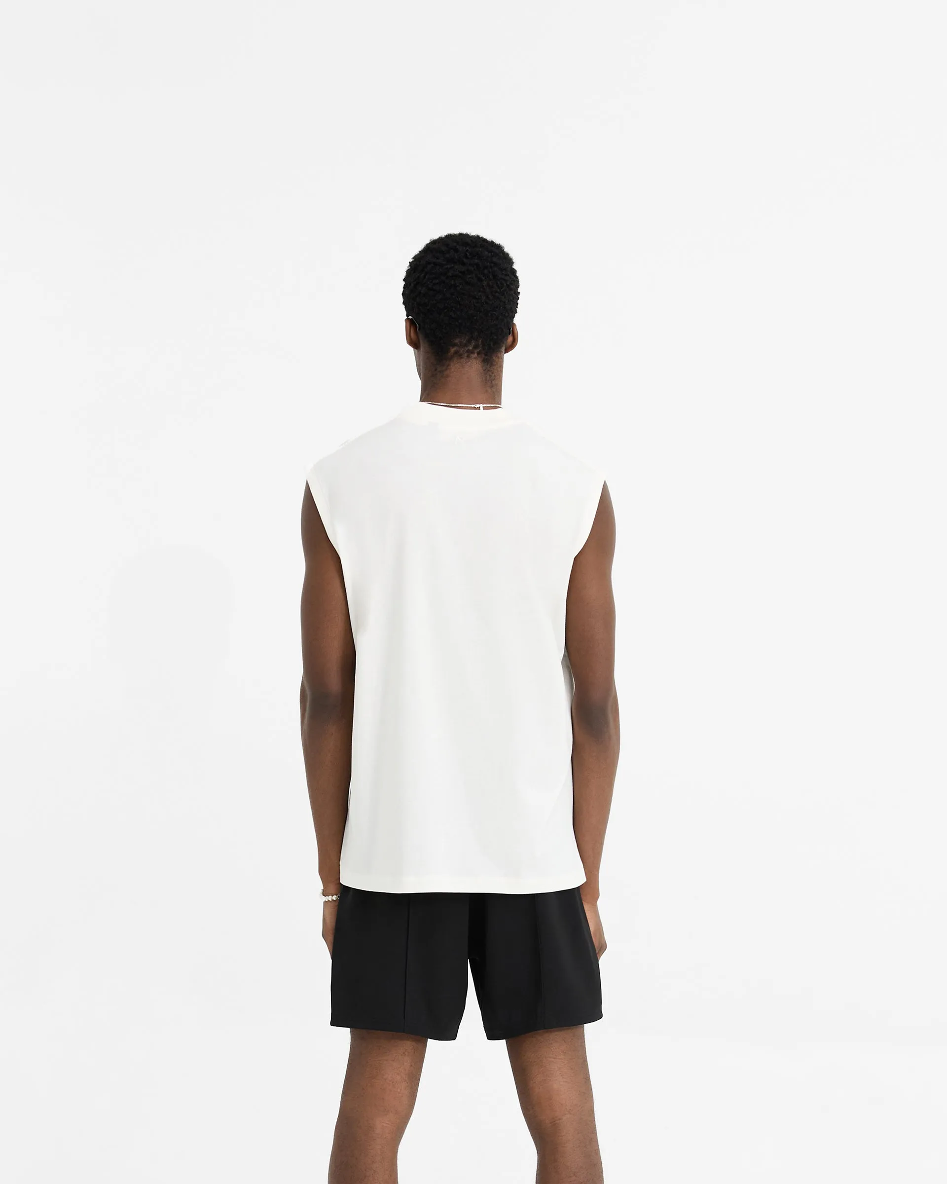 Low Impact Manufacturing windproof Initial Boxy Tank - Flat White