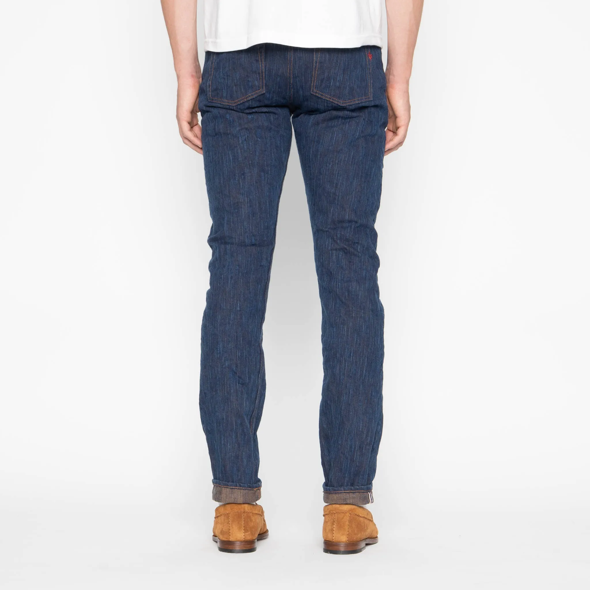 Anti Static Material Blend Super Guy - MIJ15 - Hand Dyed Natural Indigo x Kakishibu Intangible Cultural Treasure Selvedge Denim