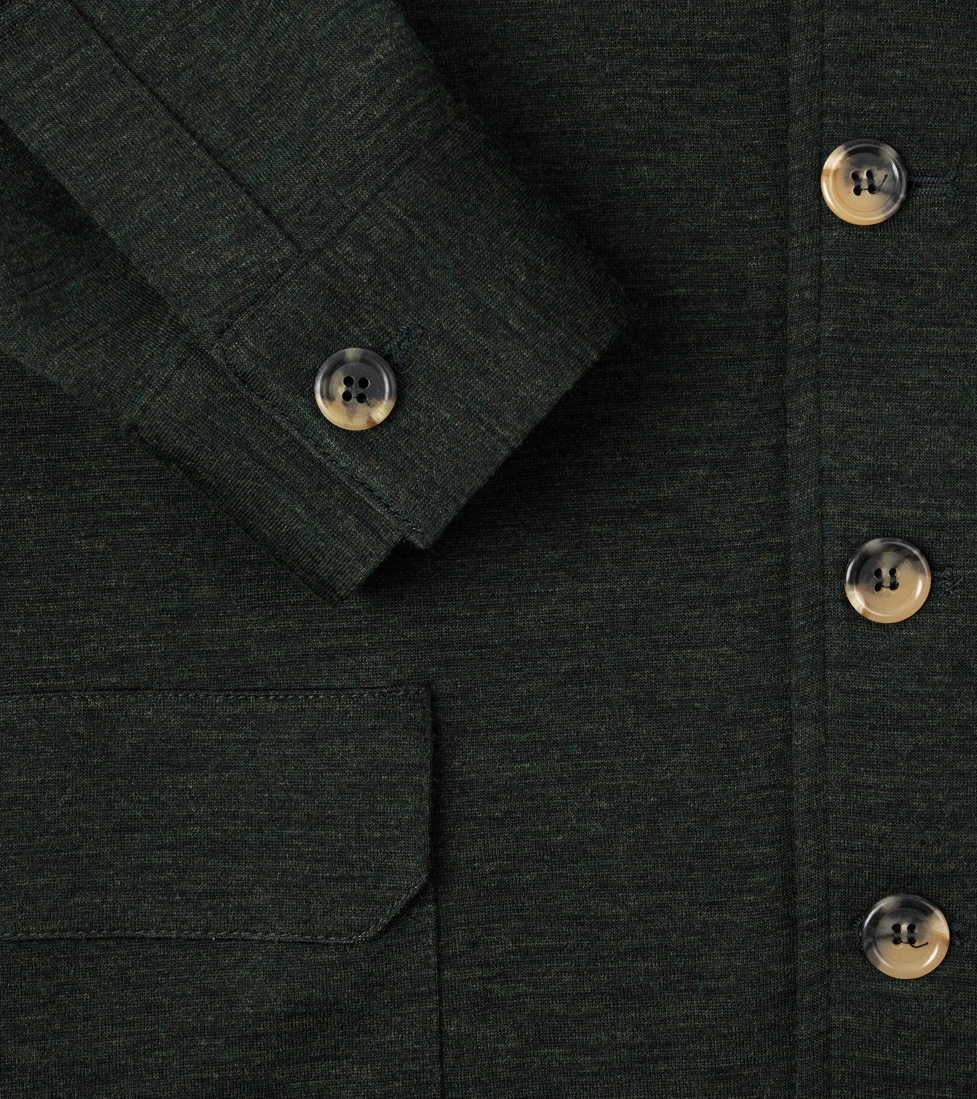 Justo Gimeno Wool Knit Teba Jacket: Olive Windproof Closure