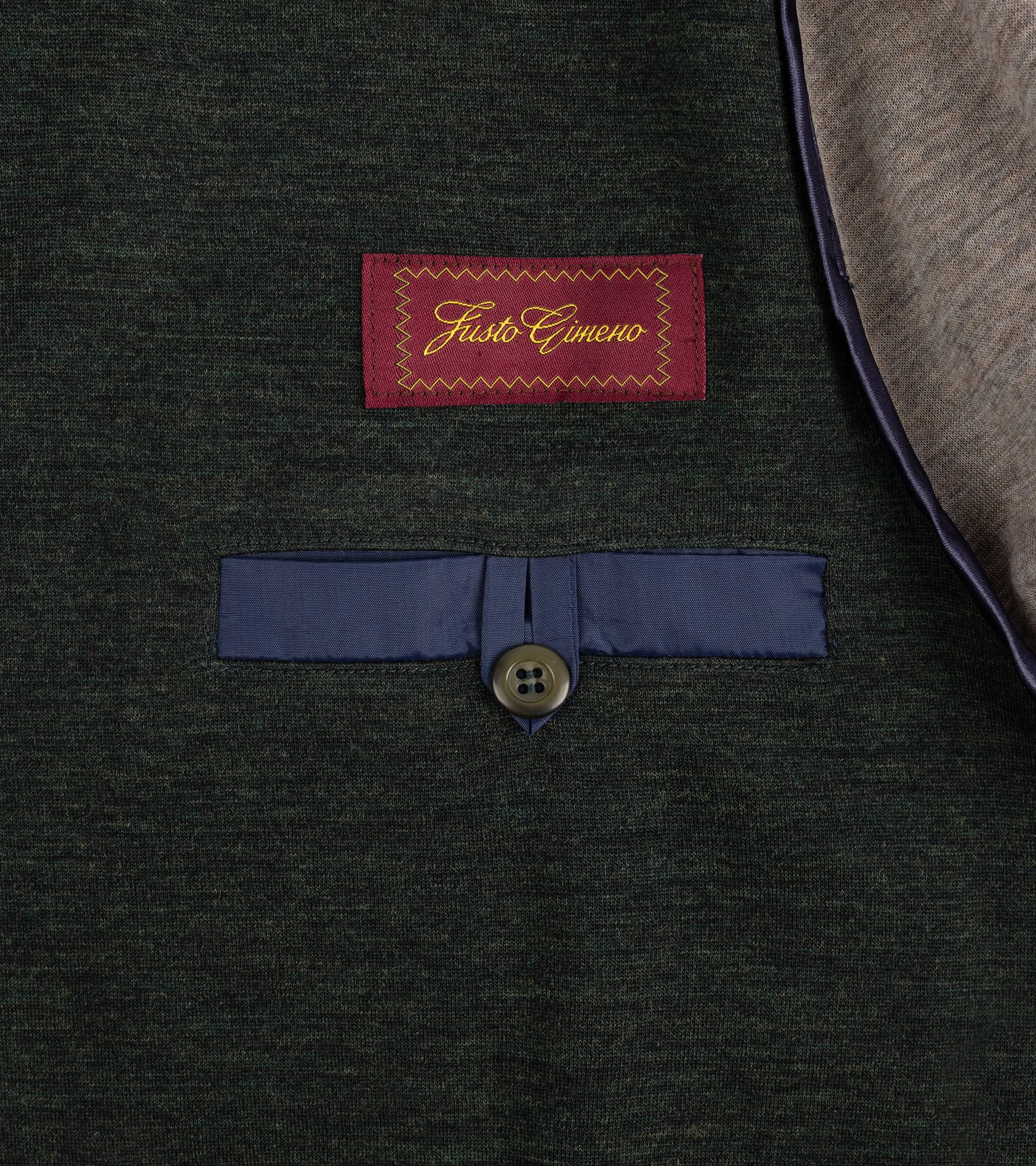 Justo Gimeno Wool Knit Teba Jacket: Olive Warm Essentials Abrasion Resistant Surface