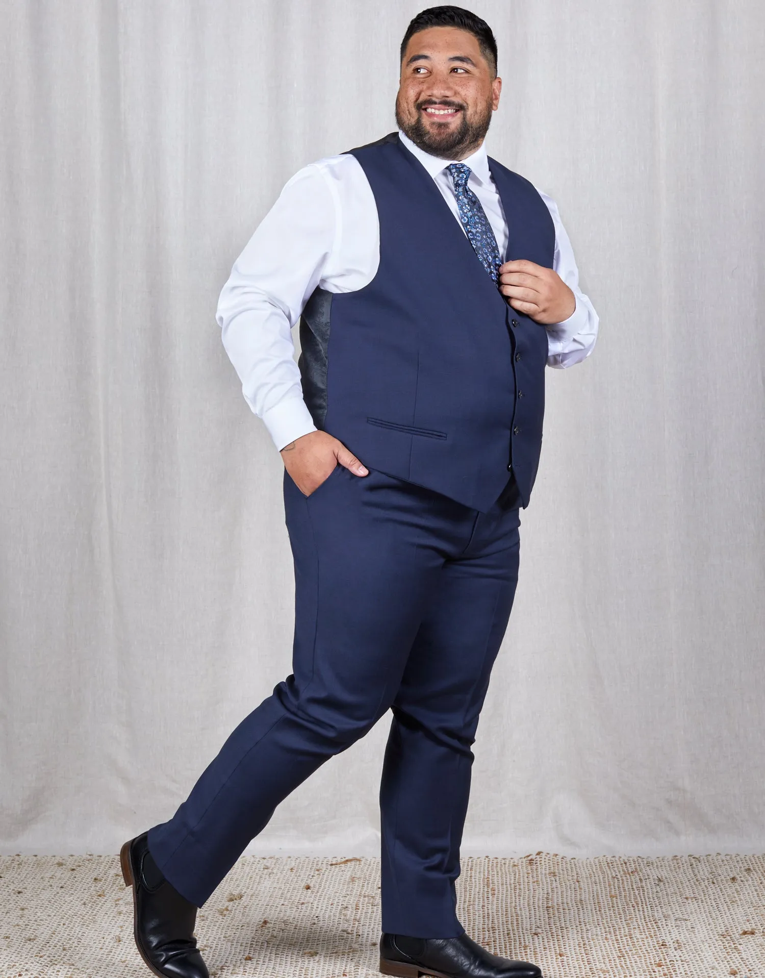 Lotus Blue Nailhead Suit Trouser Smart Wear