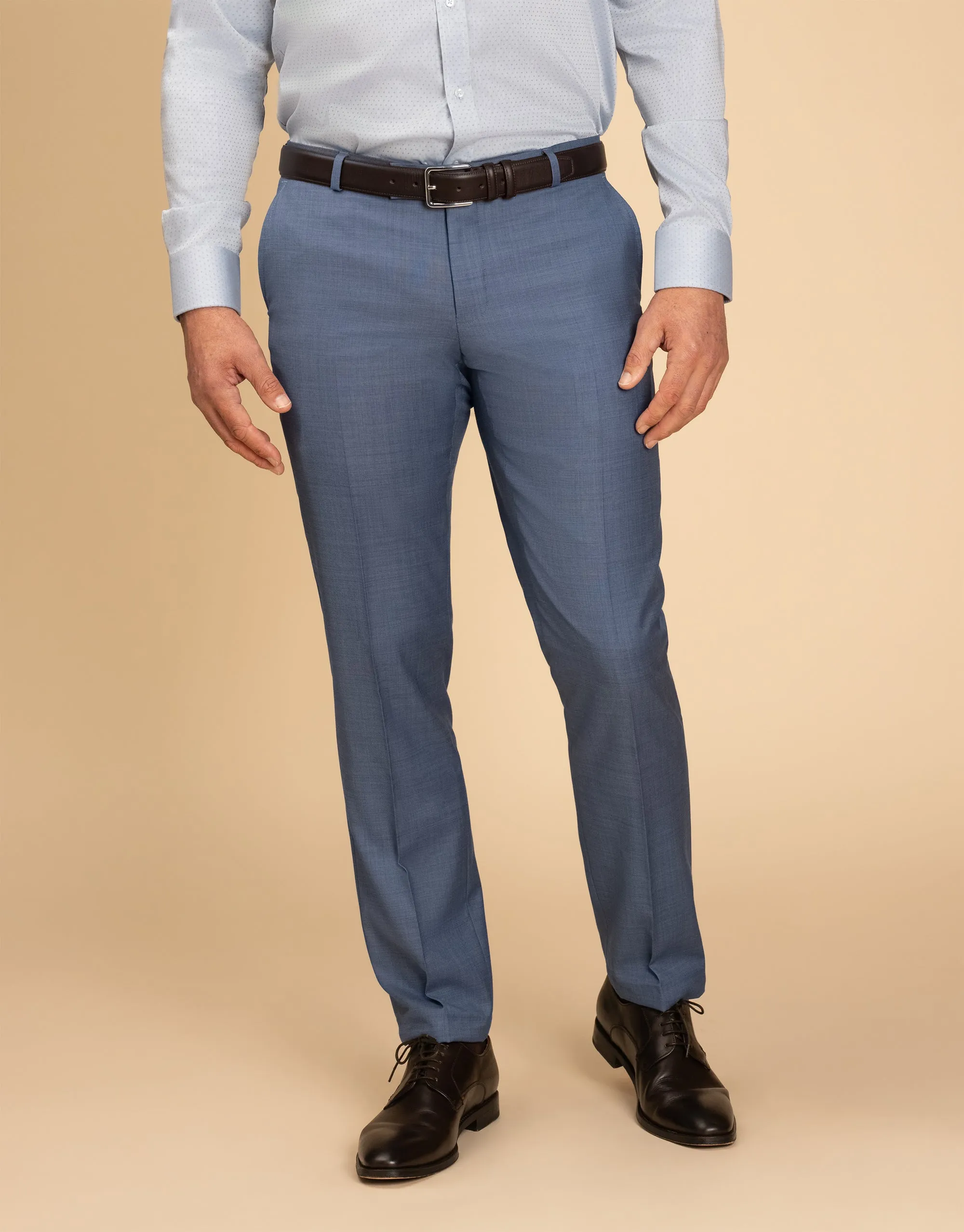 Lotus Pale Blue Sharkskin Suit Trouser Light Fit Wear