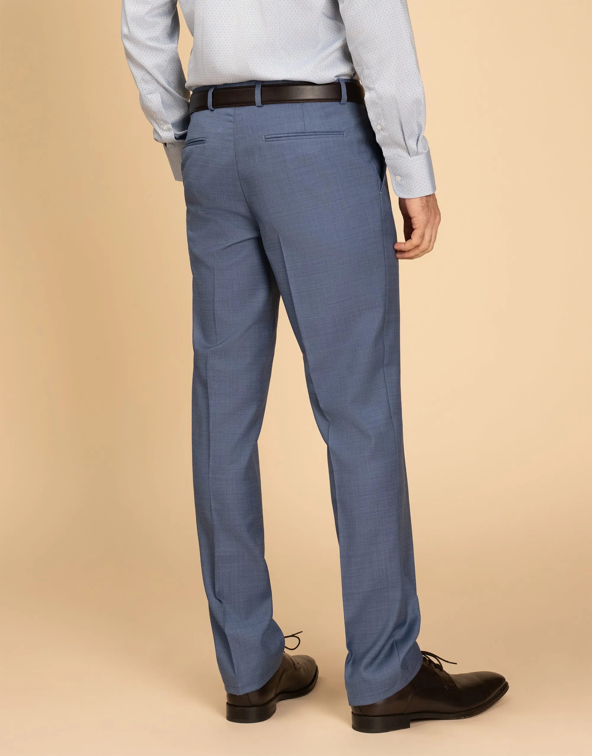 Lotus Pale Blue Sharkskin Suit Trouser Quick Comfort Fit