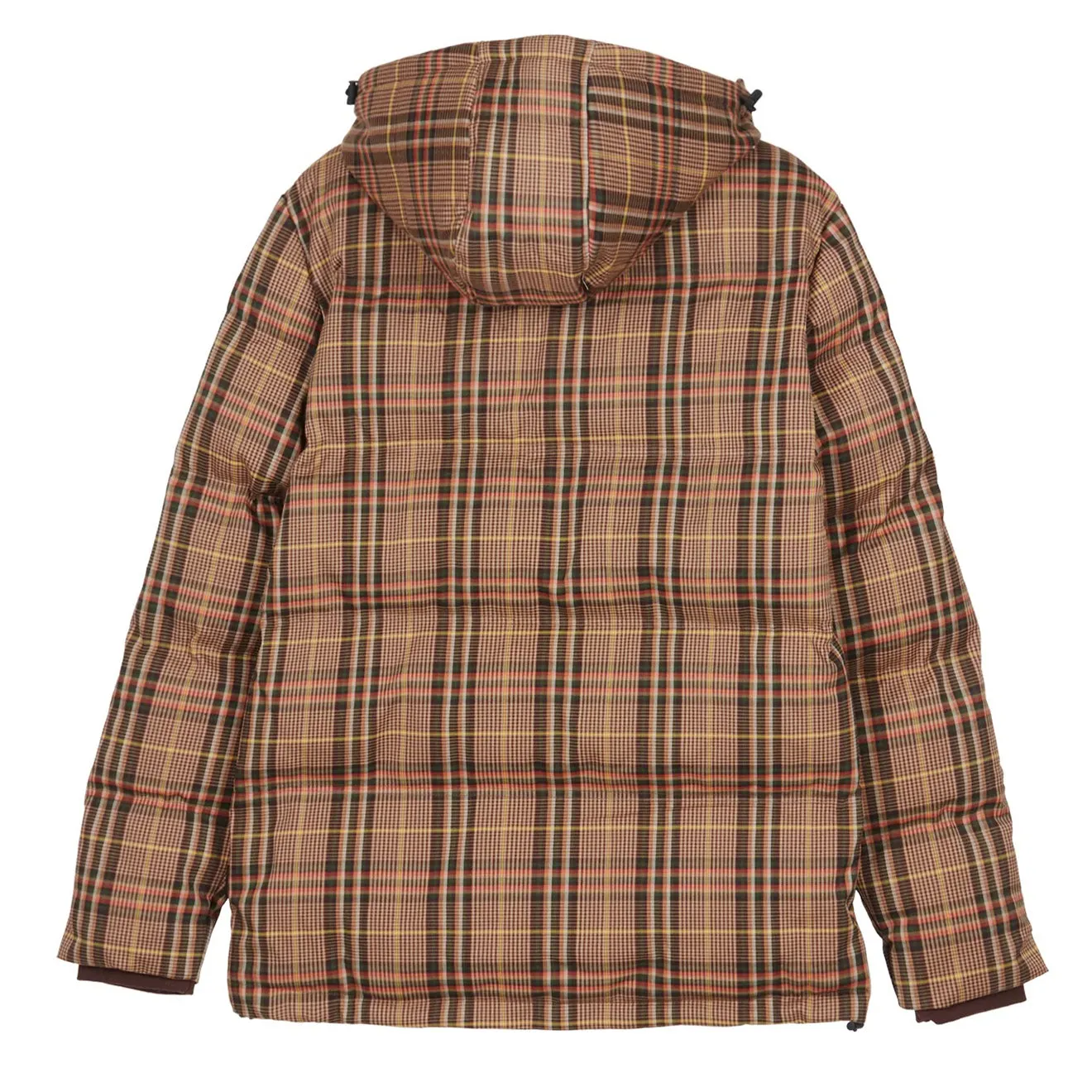 Hikerdelic Calland Plaid Puffer Jacket Brown Plaid Stand Up Collar