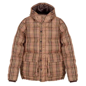 Hikerdelic Calland Plaid Puffer Jacket Brown Plaid Insulated Padding Polarized Sun Protection