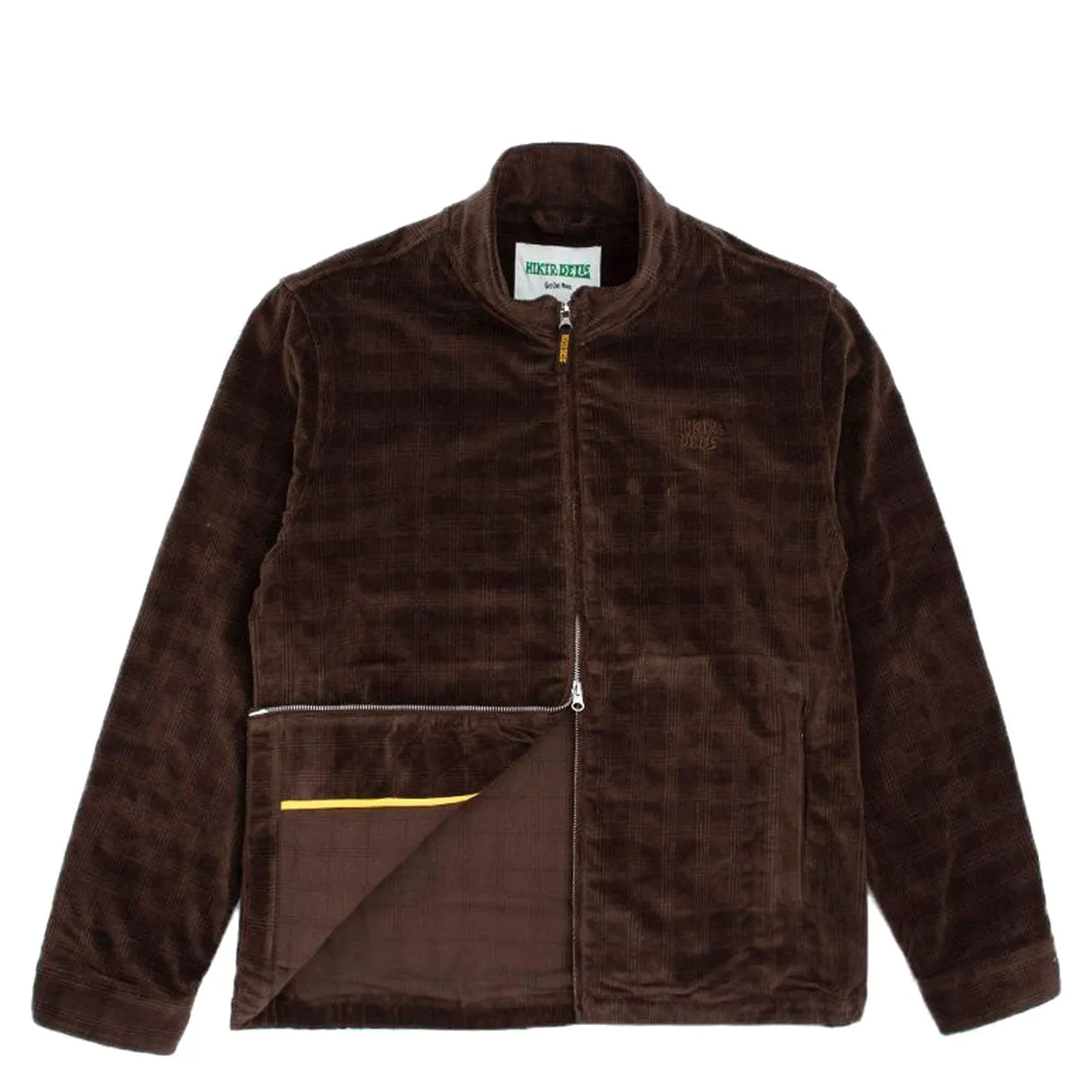 Hikerdelic Plaid Corduroy Track Jacket Brown Eco Conscious Dye Process