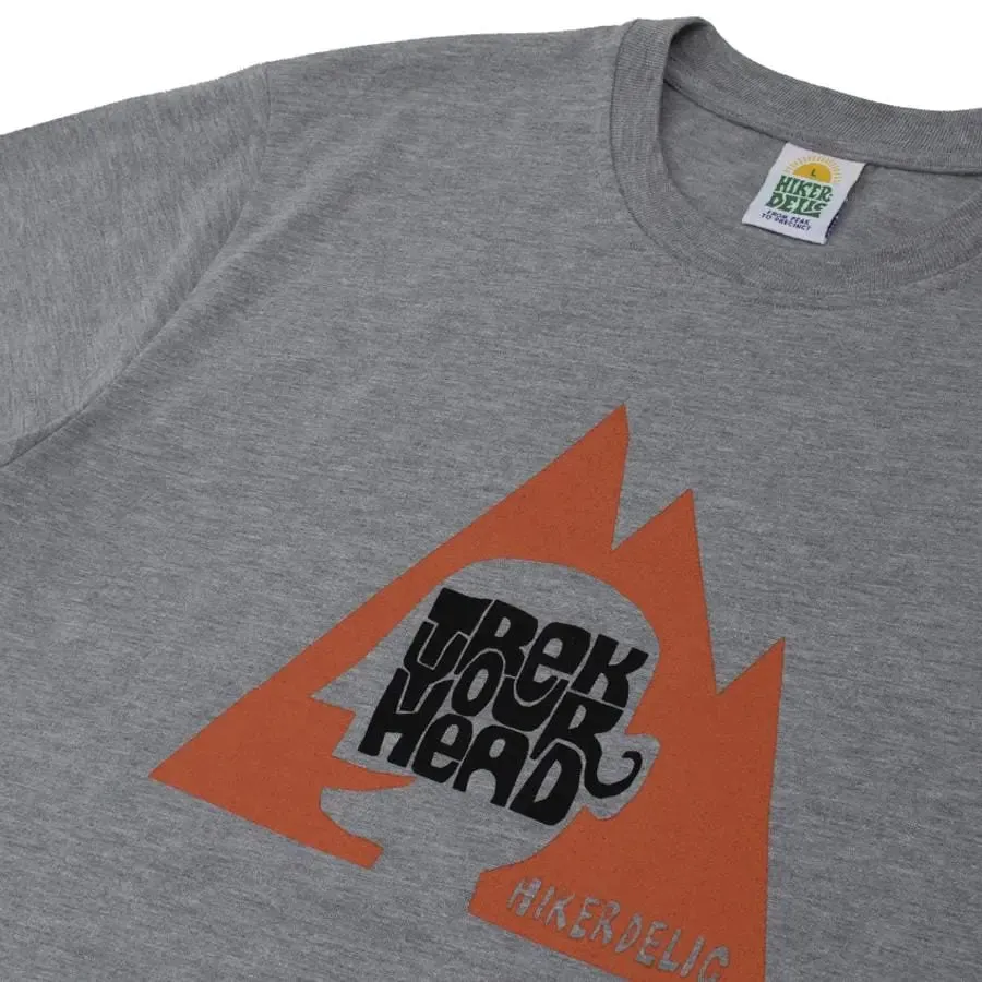 Hikerdelic Trek Your Head T-Shirt Grey Marl Geometric precision City Smart