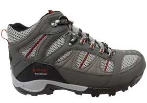 Crisp Lines Hi Tec Mens Comfortable Bryce II Mid Waterproof Hiking Boots