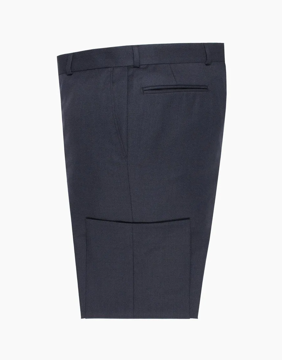 Hollywood Navy Birdseye Suit Trouser Tough Build