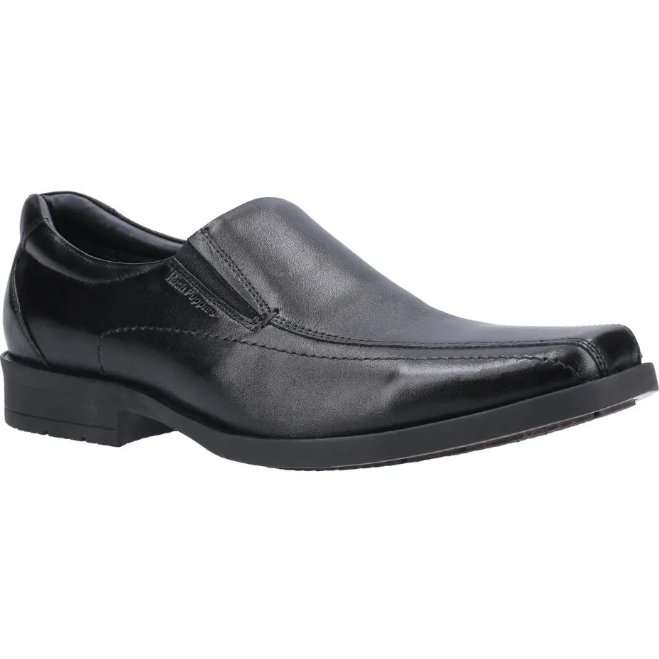 Refined Footing Hush Puppies Mens Shoe Brody Slip On Black Leather