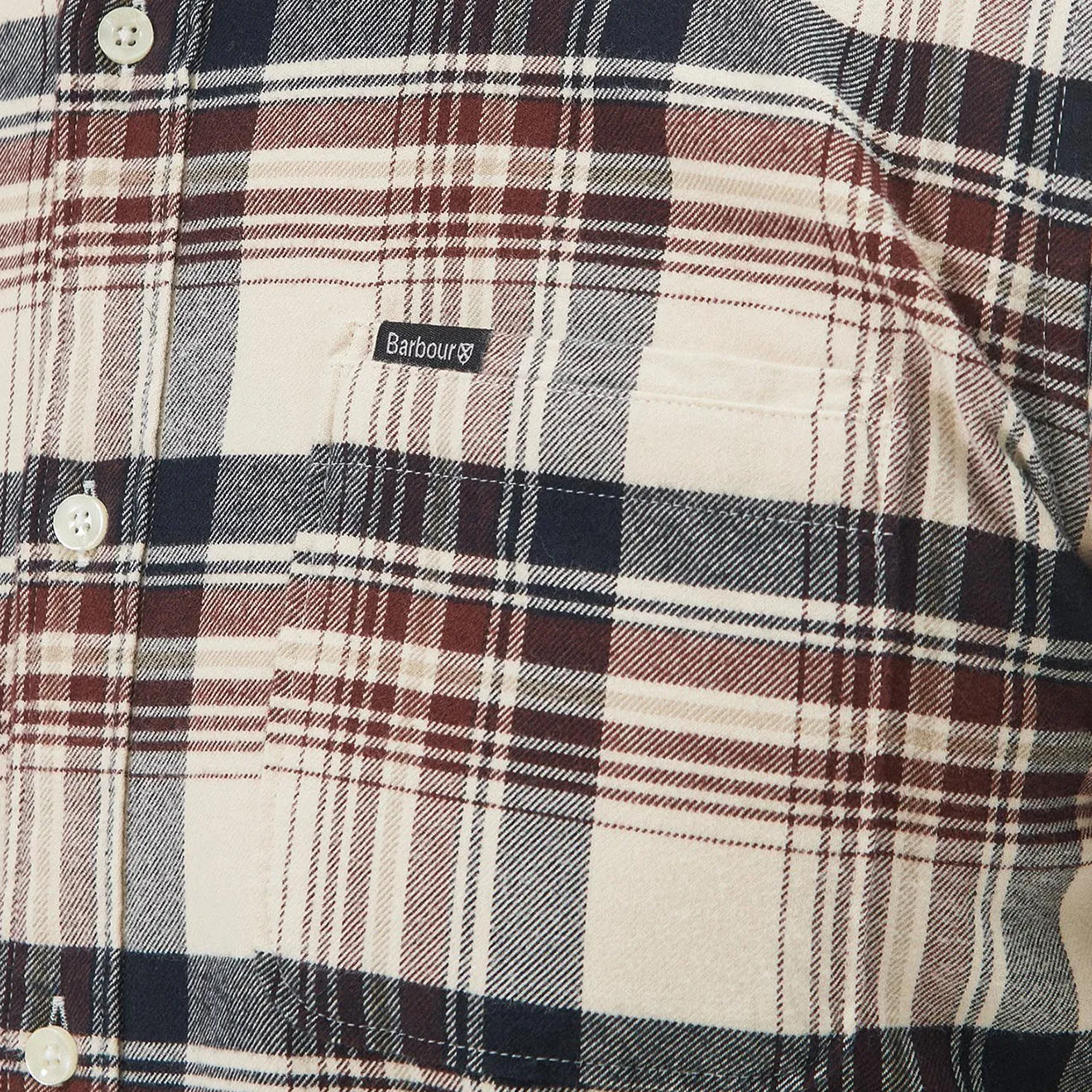 Barbour Shieldton Tailored Checked Shirt Ecru Versatile Layering