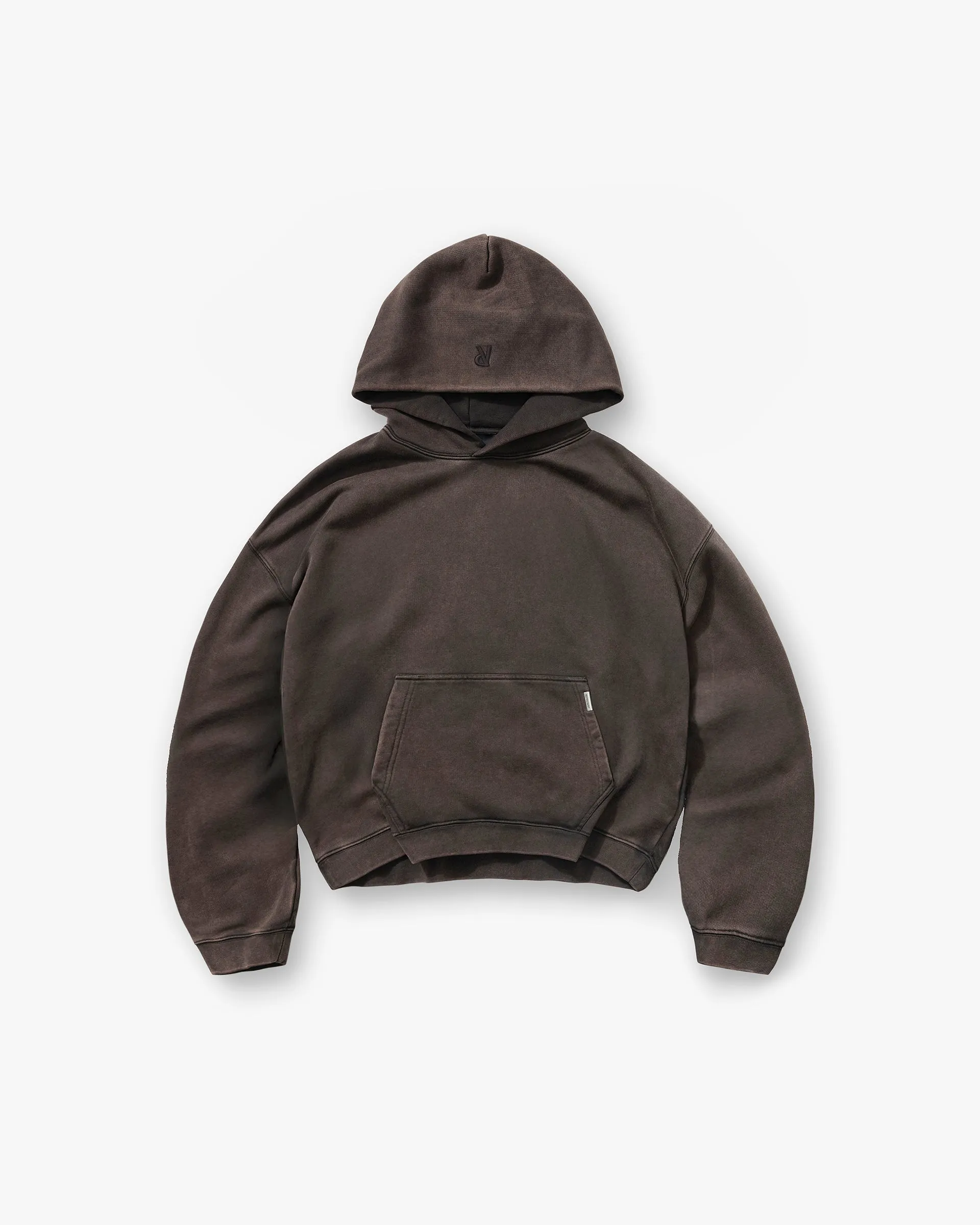 Initial Boxy Hoodie - Coffee Washable
