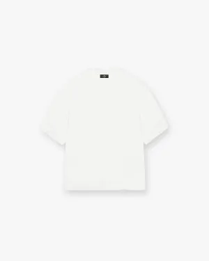 Initial Boxy T-Shirt - Flat White Timeless Top Tagless Comfort