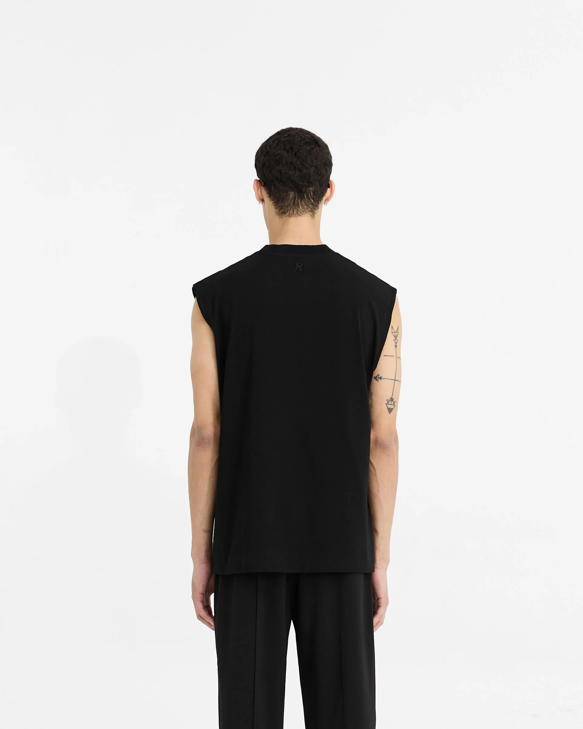 Performance Comfort Street Casual Initial Boxy Tank - Black