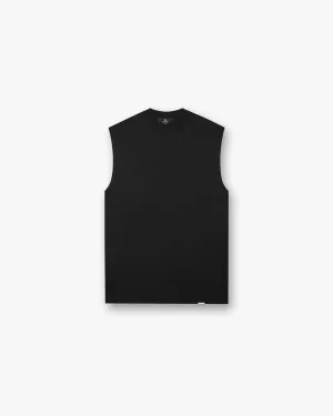 Initial Boxy Tank - Black Stretch Design Breathable Performance Wear