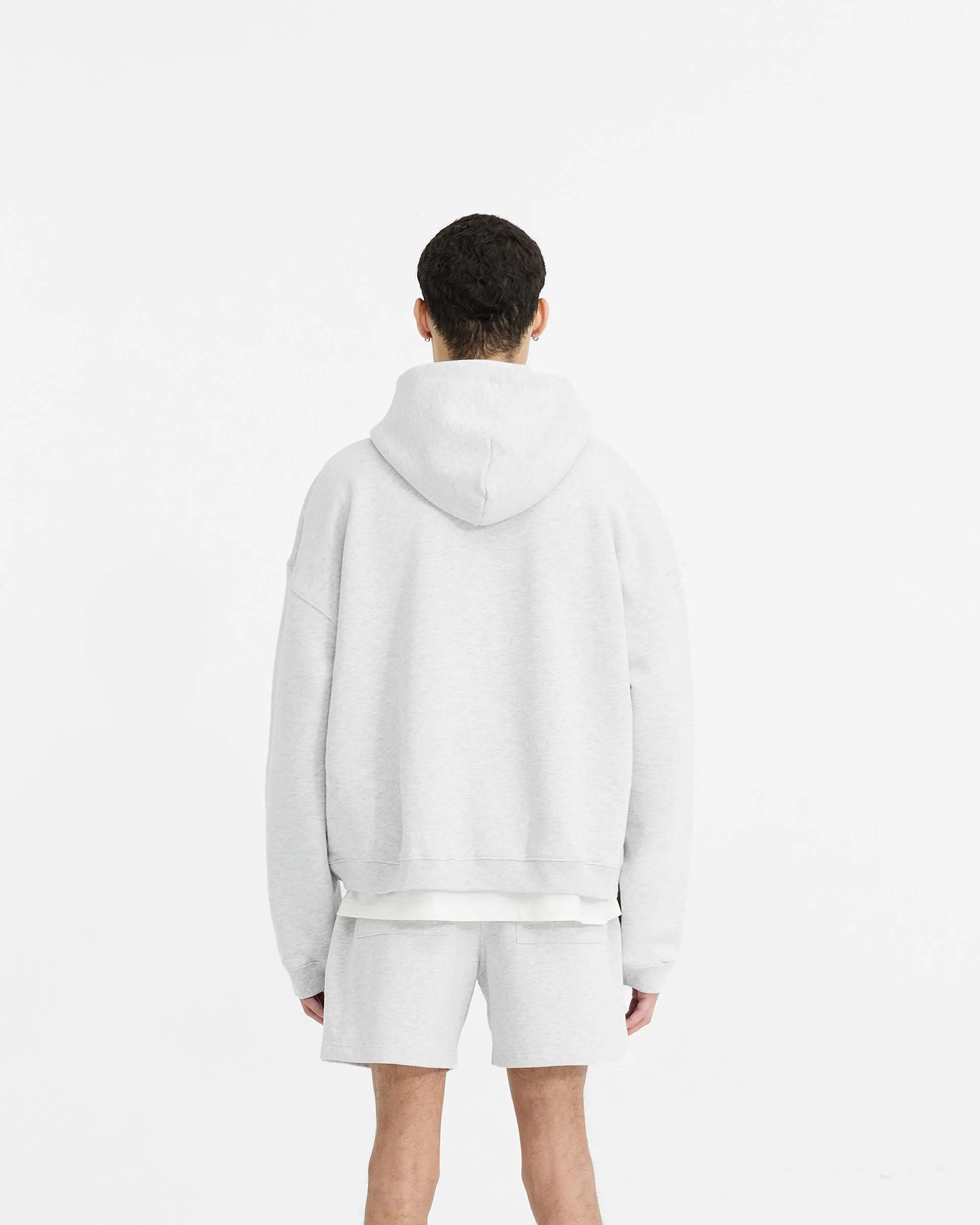 Cozy Chic Cozy Wear Initial Boxy Zip Through Hoodie - Ice Grey Marl