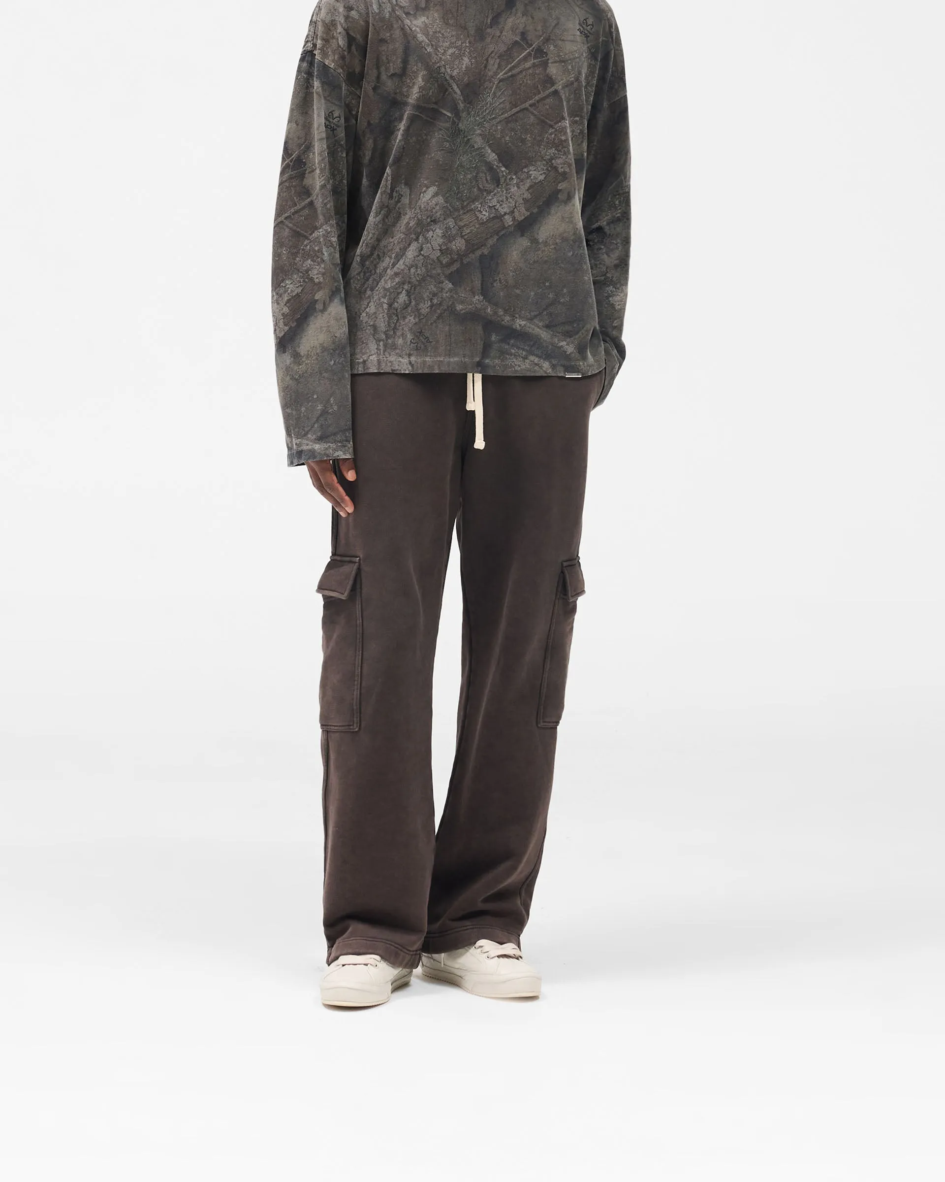 Multi-way wear Initial Cargo Sweatpants - Coffee