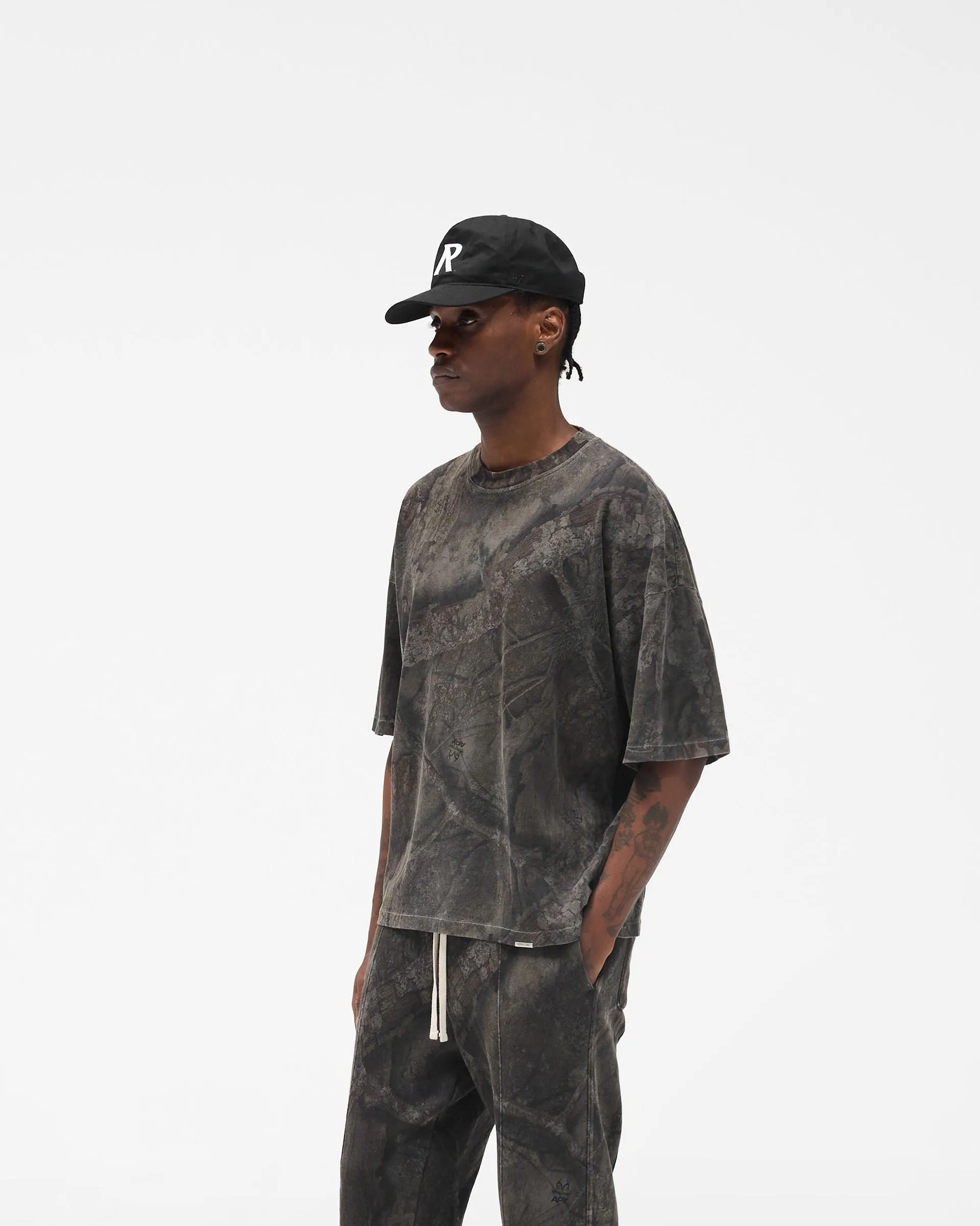 StretchReinforcedArmholes Soft Touch Initial Overdye Realtree? Boxy T-Shirt - Overdyed Black