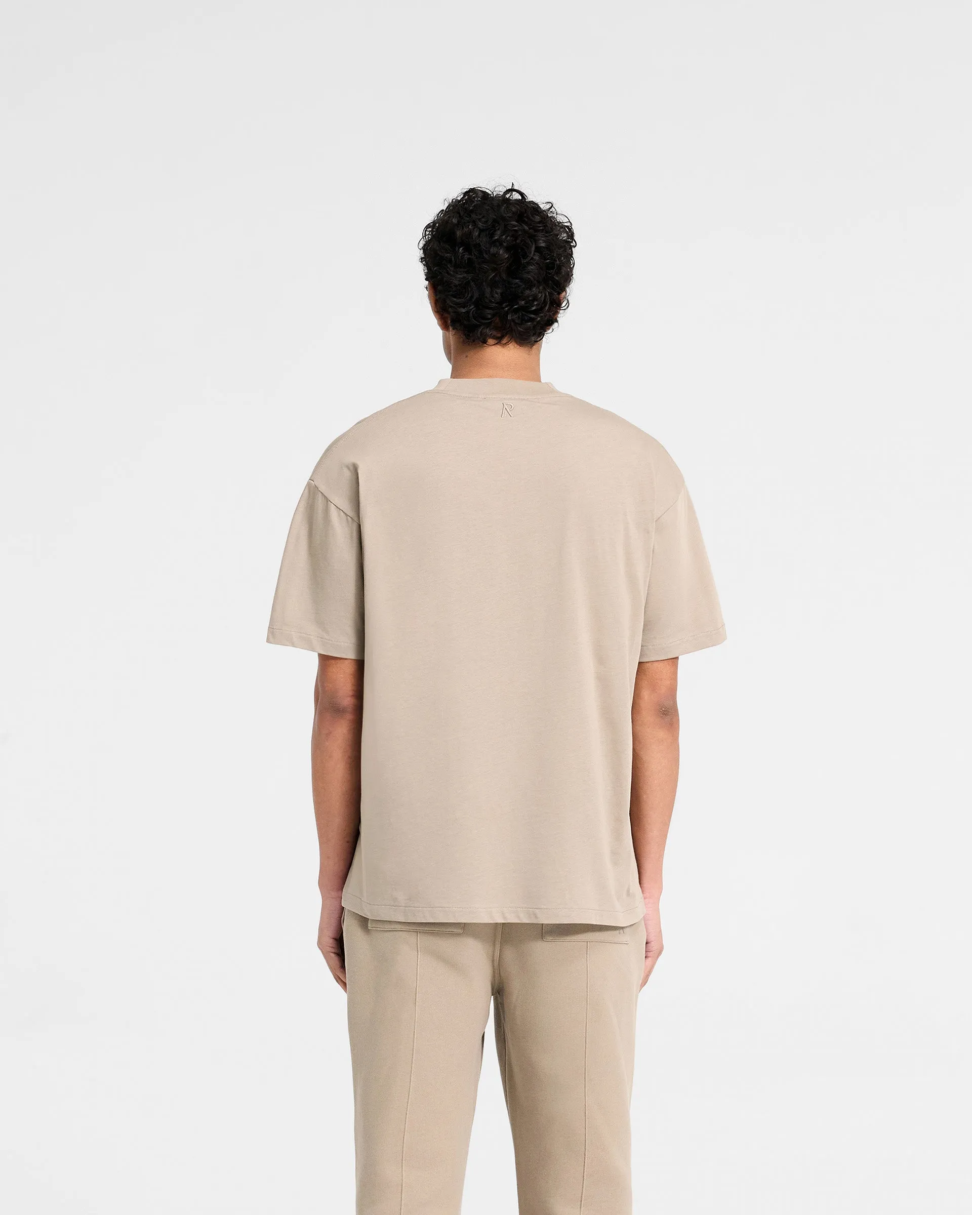 Quick Fit Stretch Initial Oversized T-Shirt - Dune