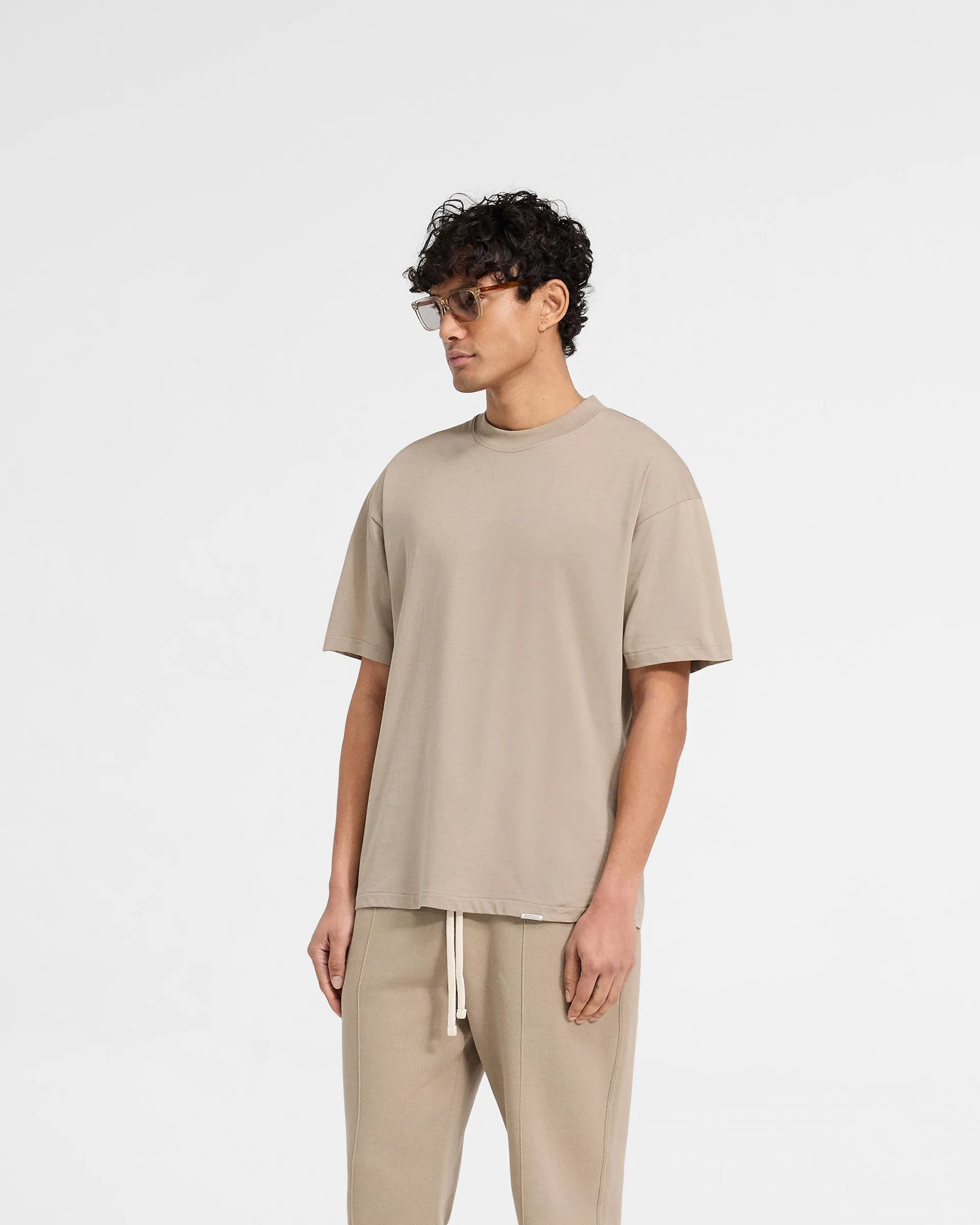 Fashion Top Unisex versatility Initial Oversized T-Shirt - Dune
